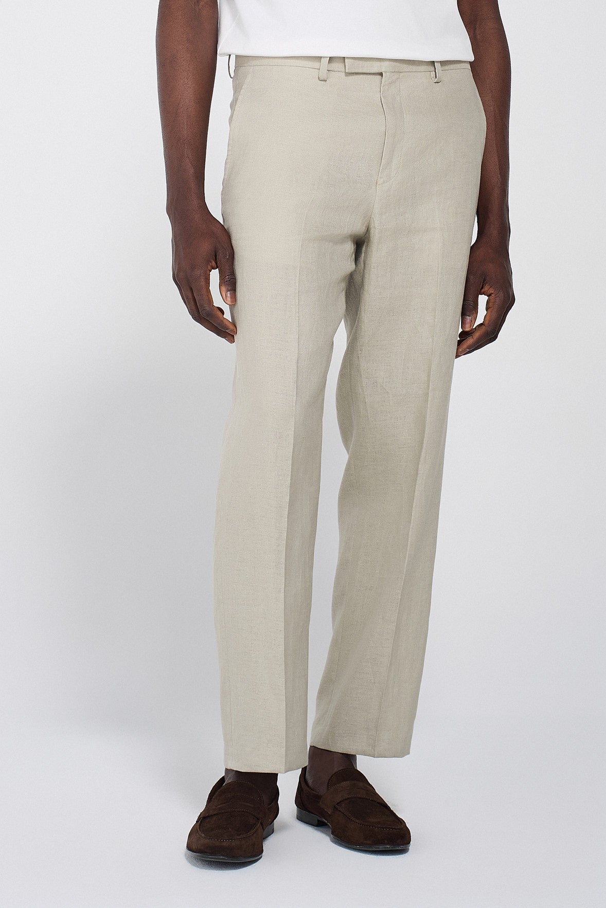 PANTALONI DA ABITO IN LINO RELAXED FIT