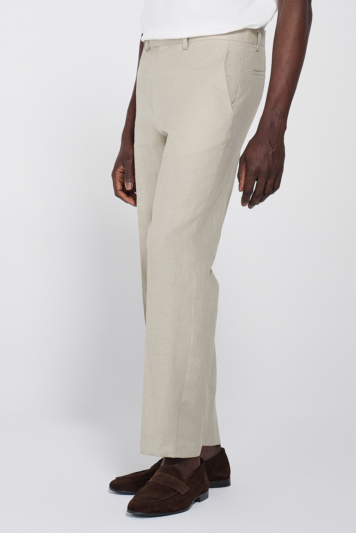 PANTALONI DA ABITO IN LINO RELAXED FIT