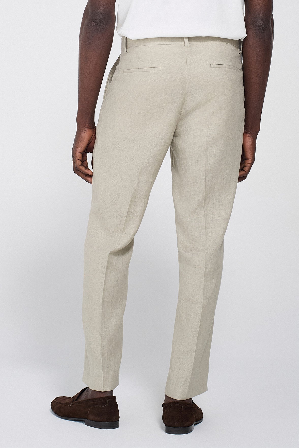 RELAXED FIT LINEN SUIT PANTS