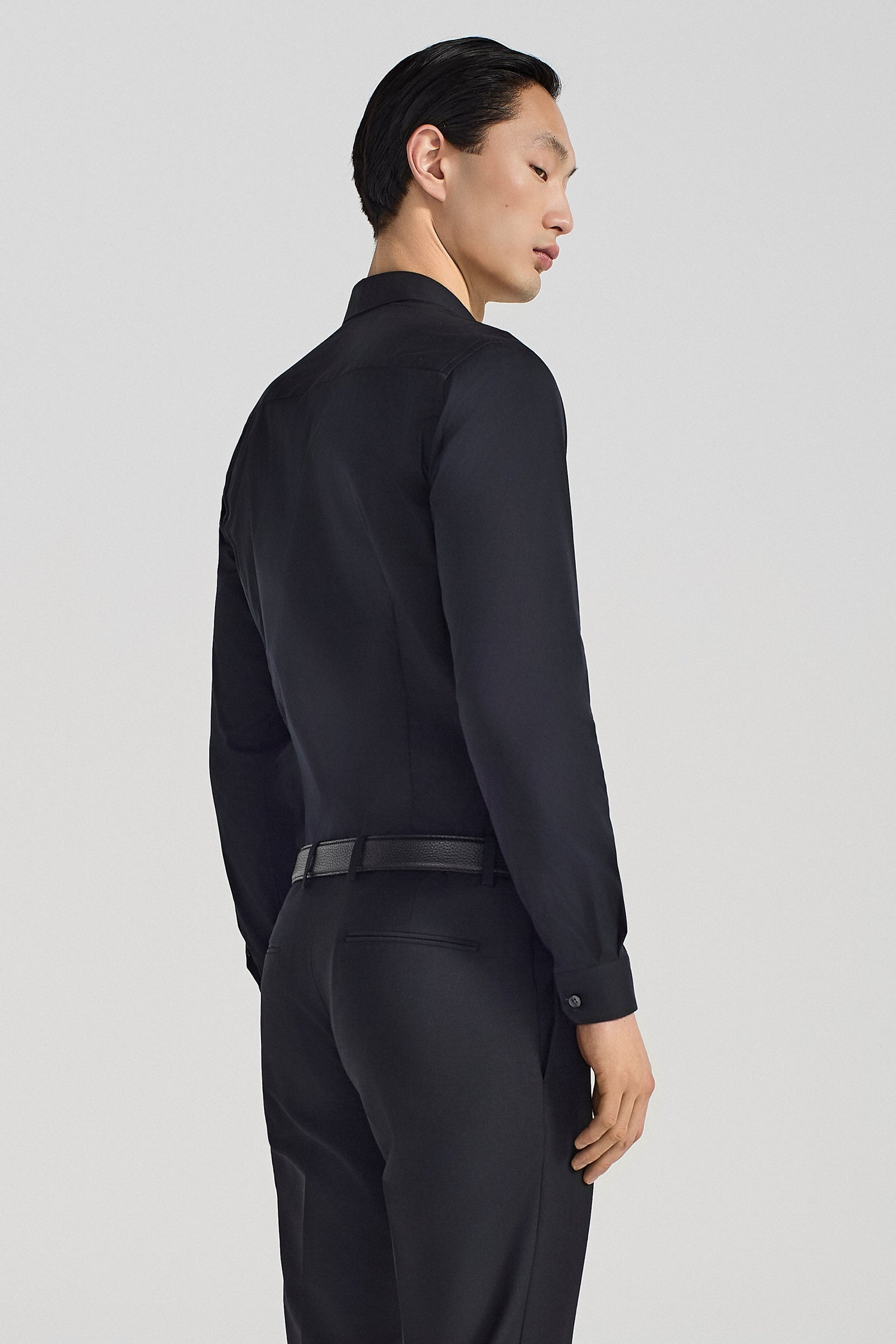 BASIC COTTON SHIRT - BLACK