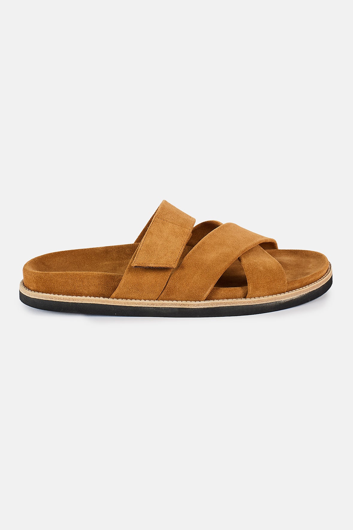 SUEDE LEATHER CROSSED SANDAL