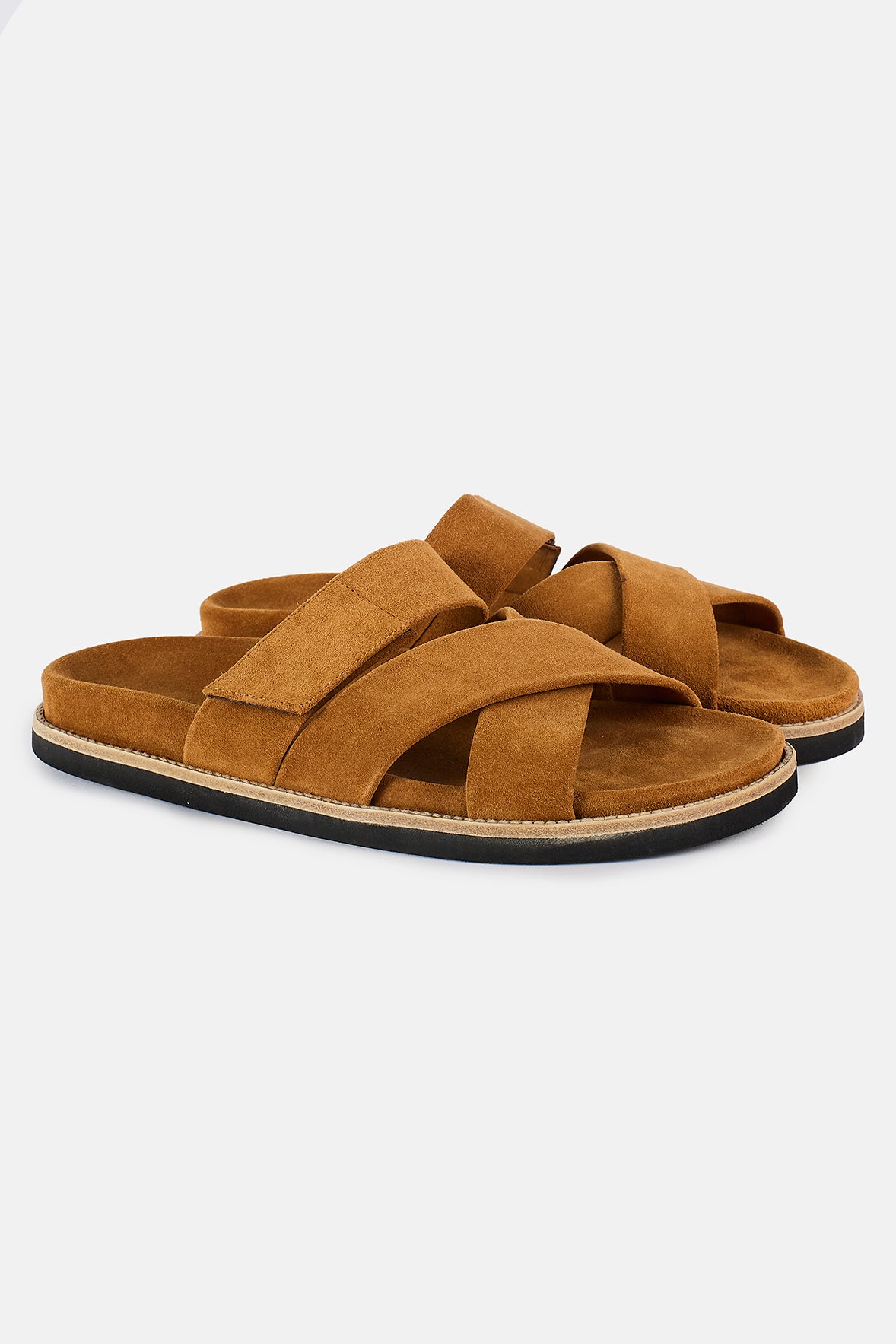 SUEDE LEATHER CROSSED SANDAL