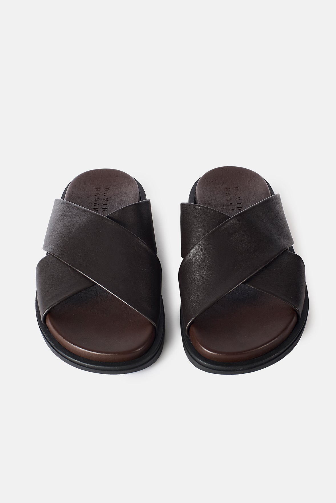 CROSSED LEATHER SANDAL
