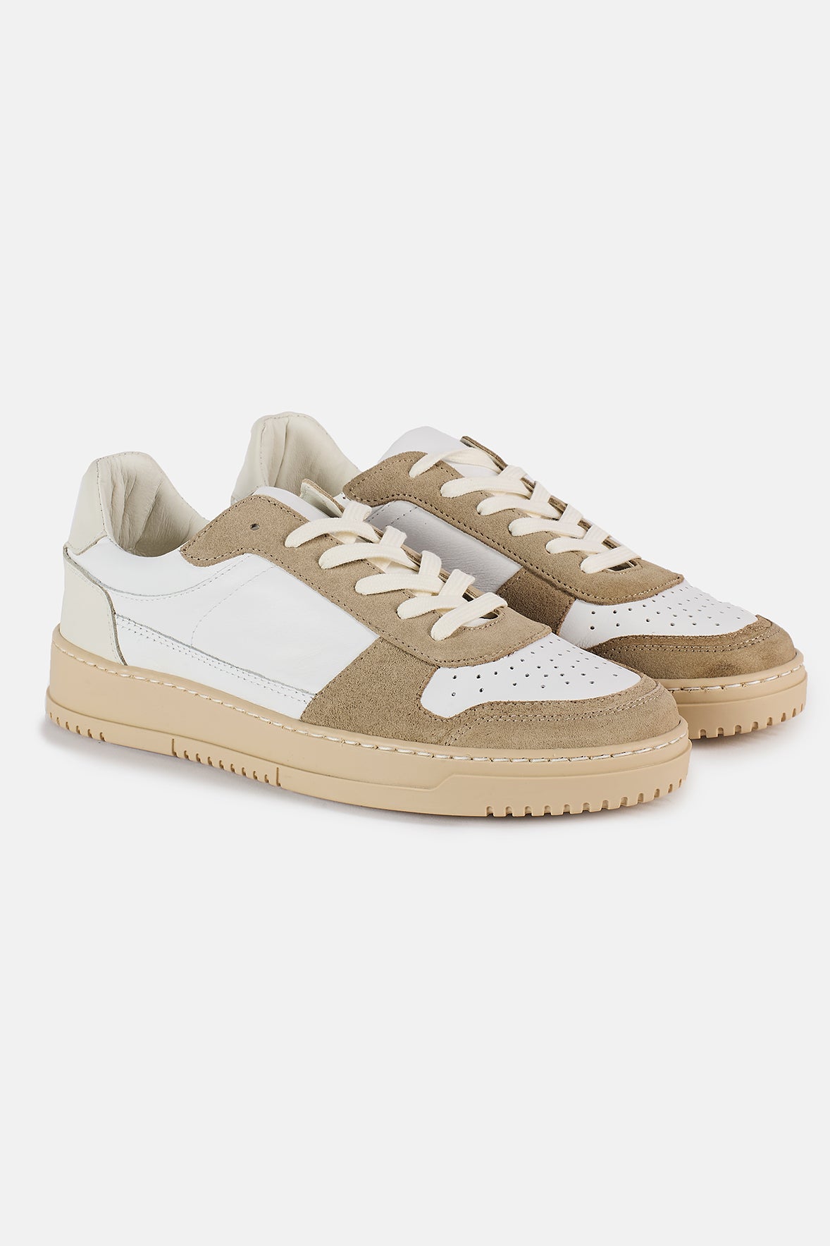 CONTRASTIG LEATHER SUEDE SNEAKER