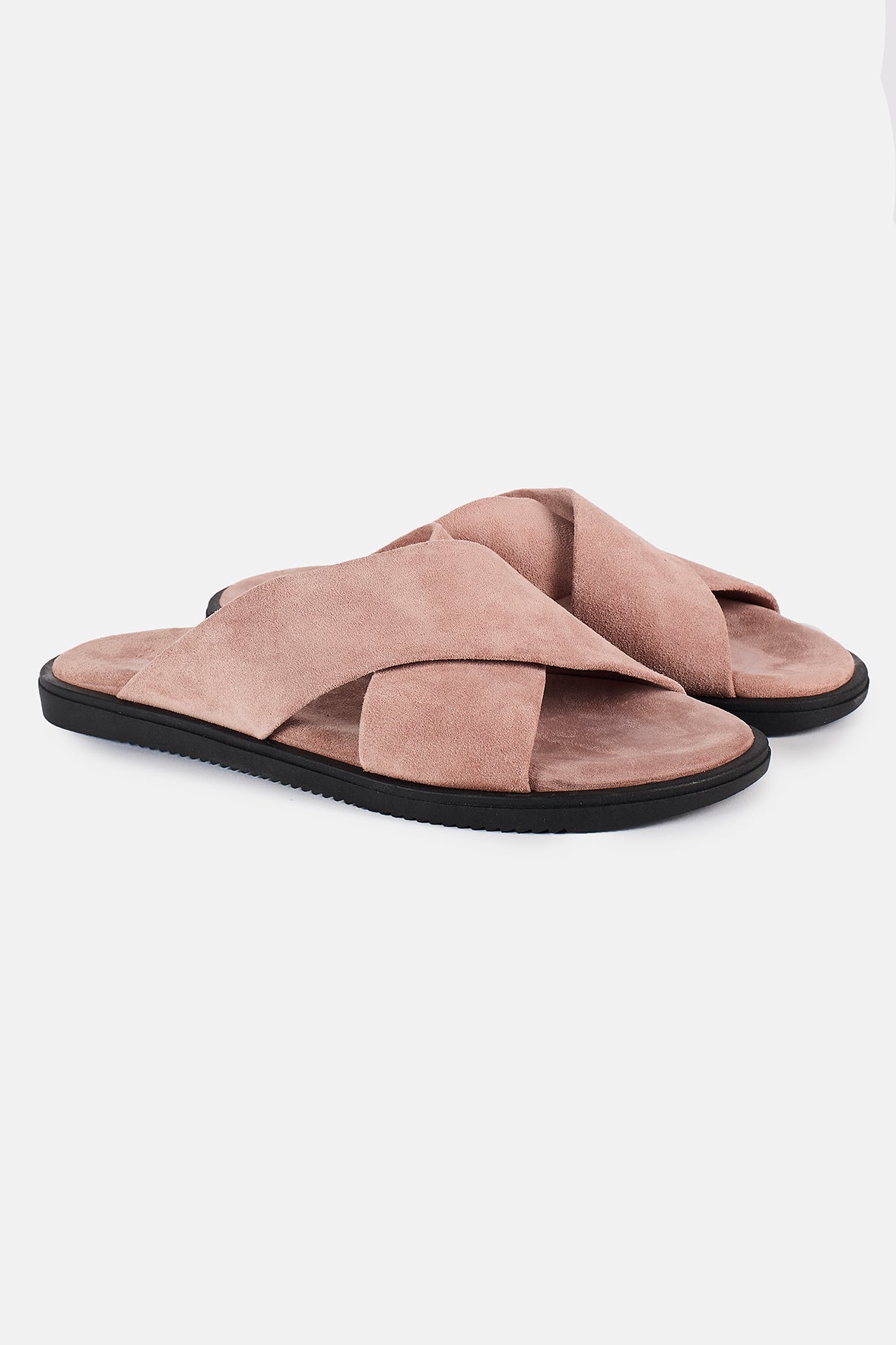 CROSSED SUEDE SANDAL