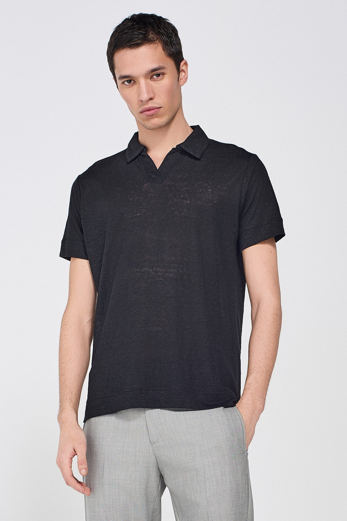 LINEN POLO SHIRT