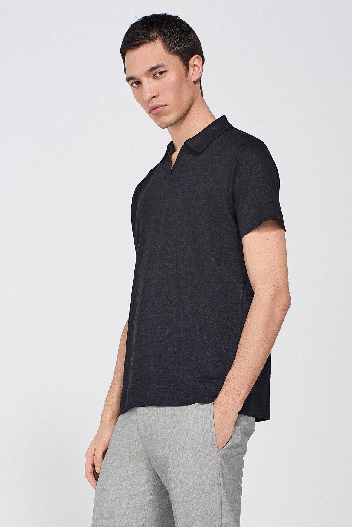 LINEN POLO SHIRT