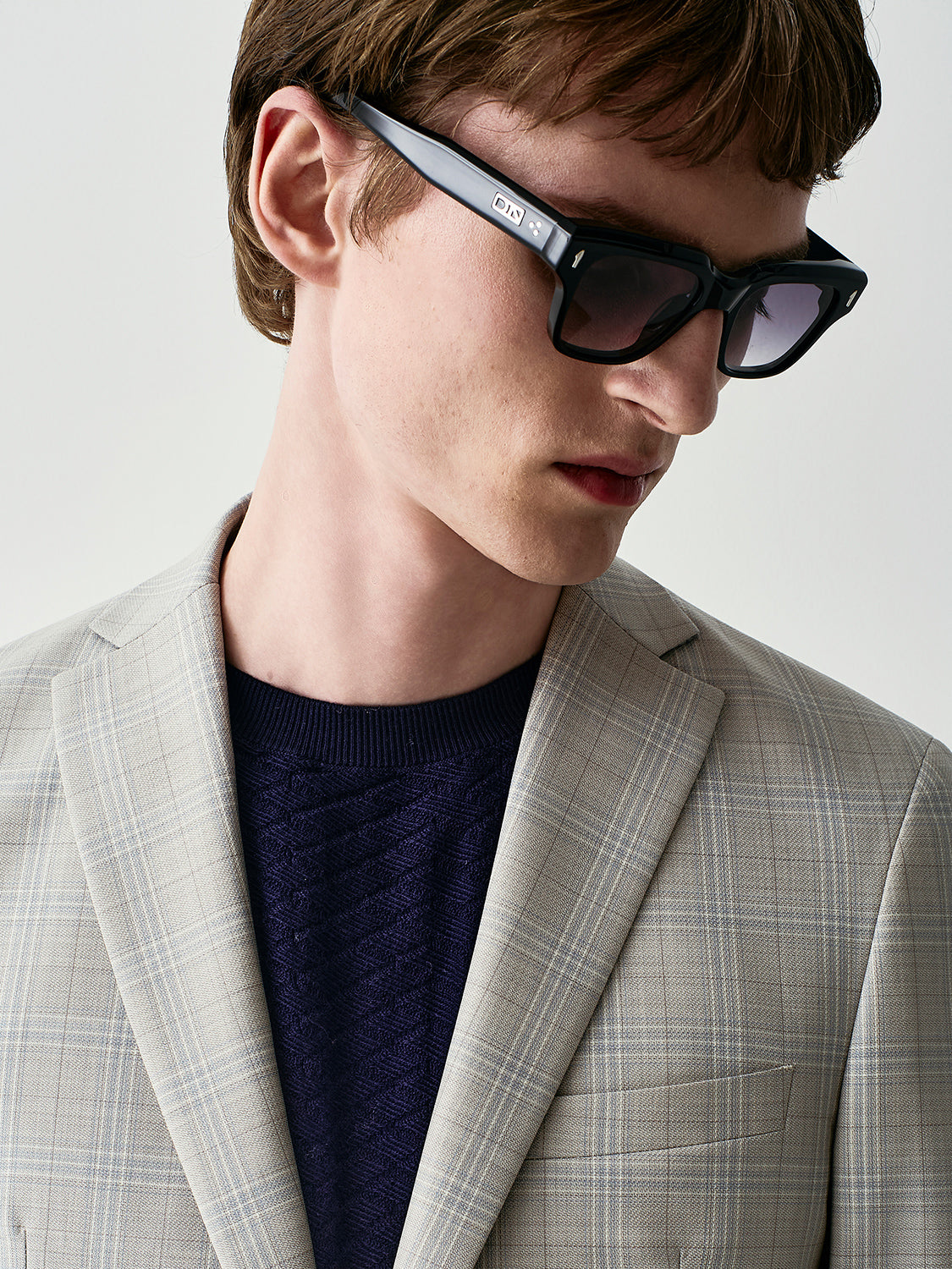 100% virgin wool prince of wales suit jacket