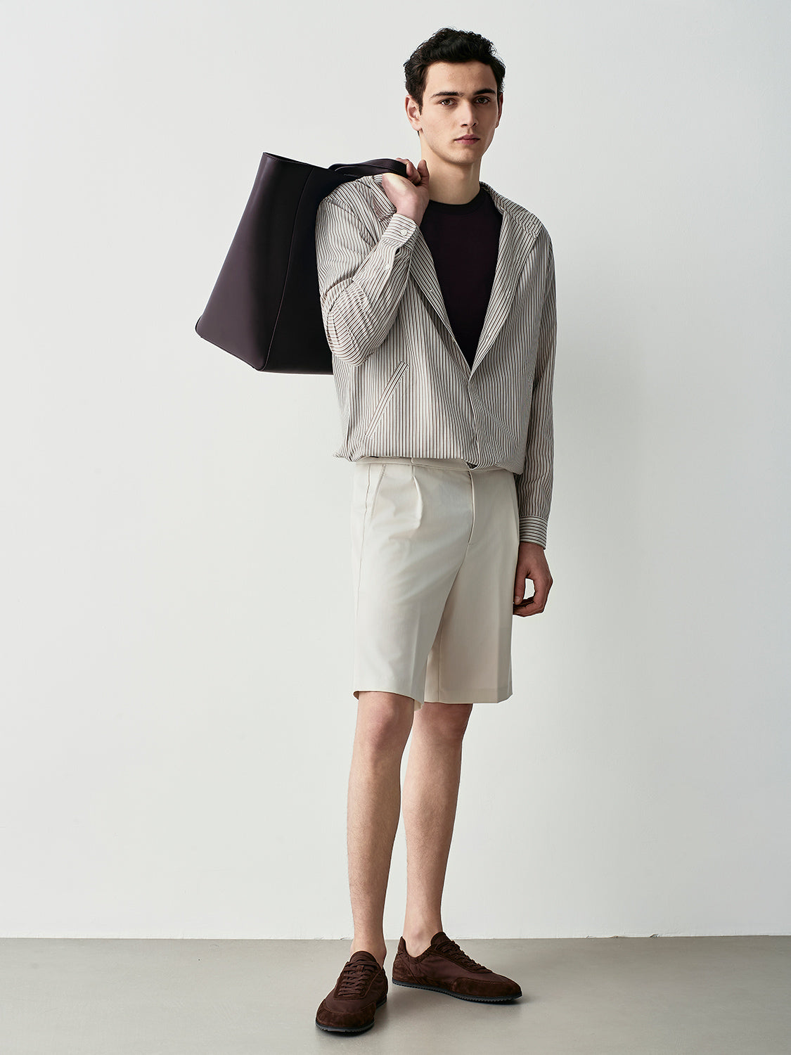 STRIPED SHIRT WITH HOOD