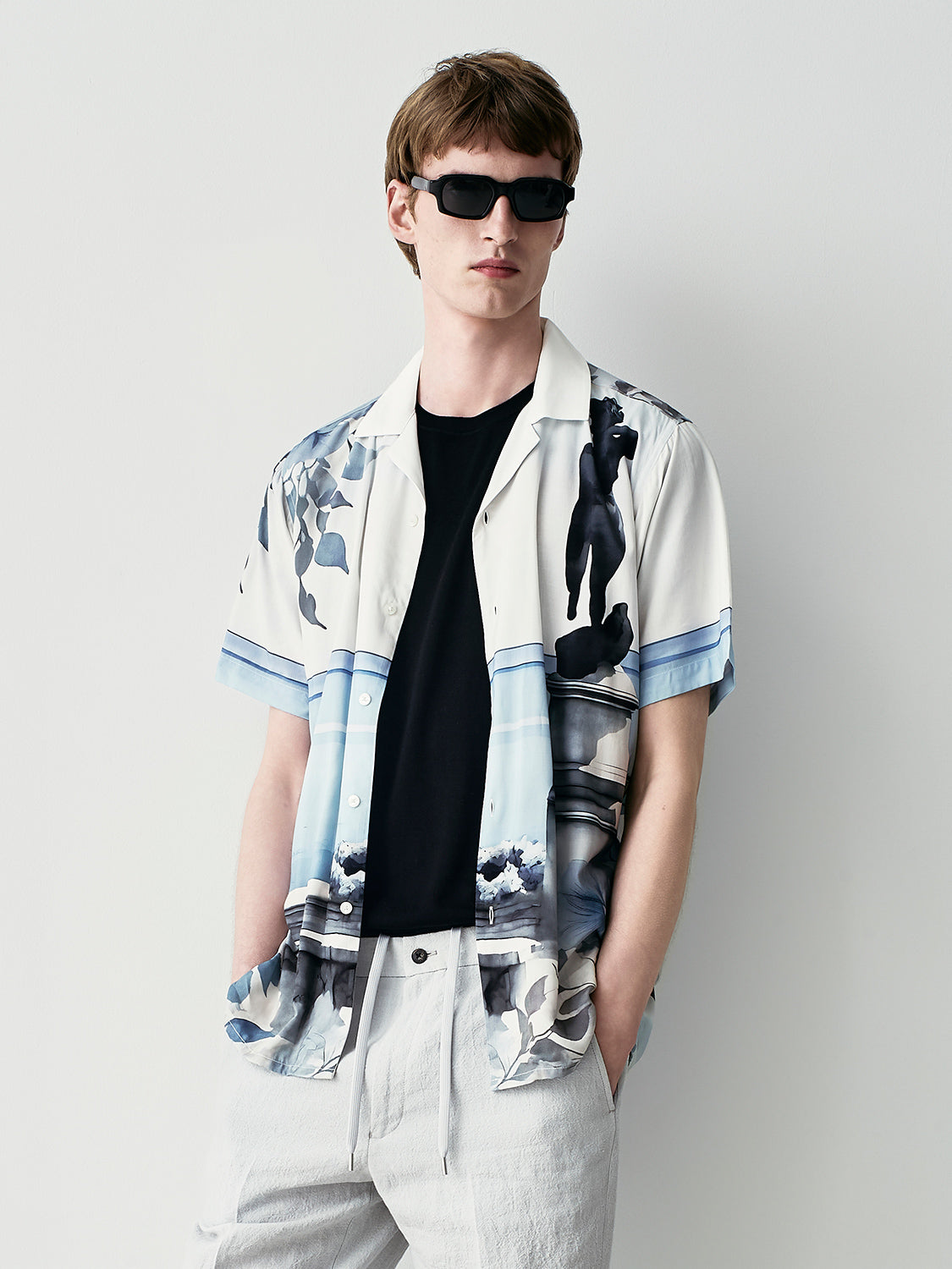 Postcard print shirt