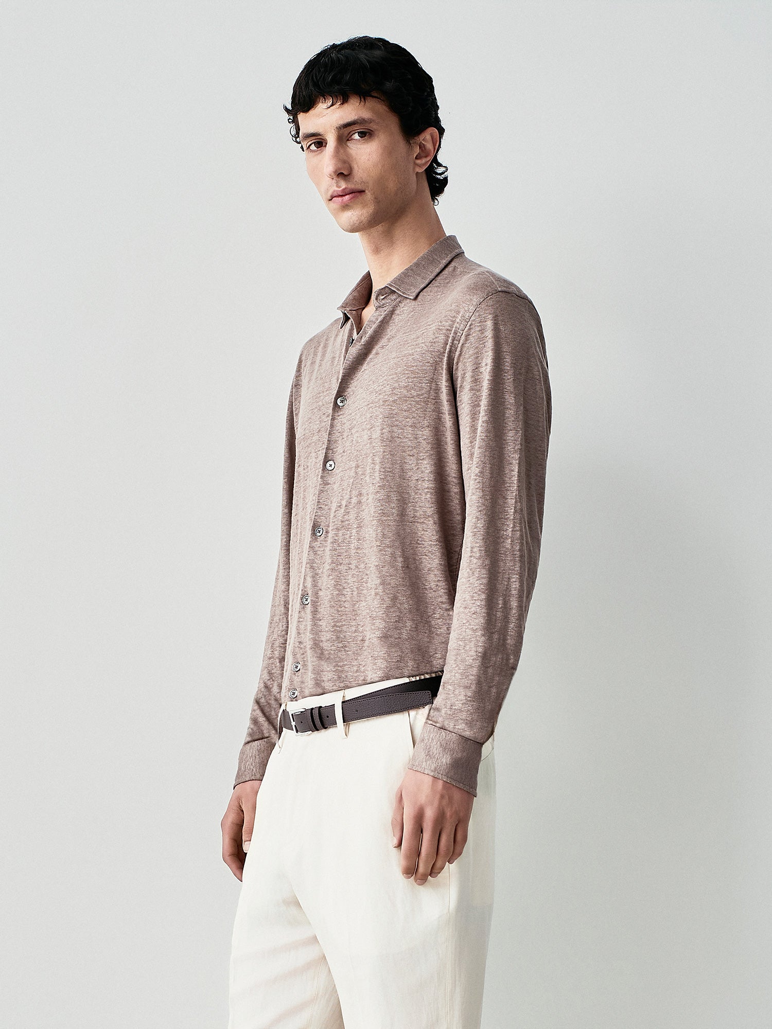 Linen jersey shirt