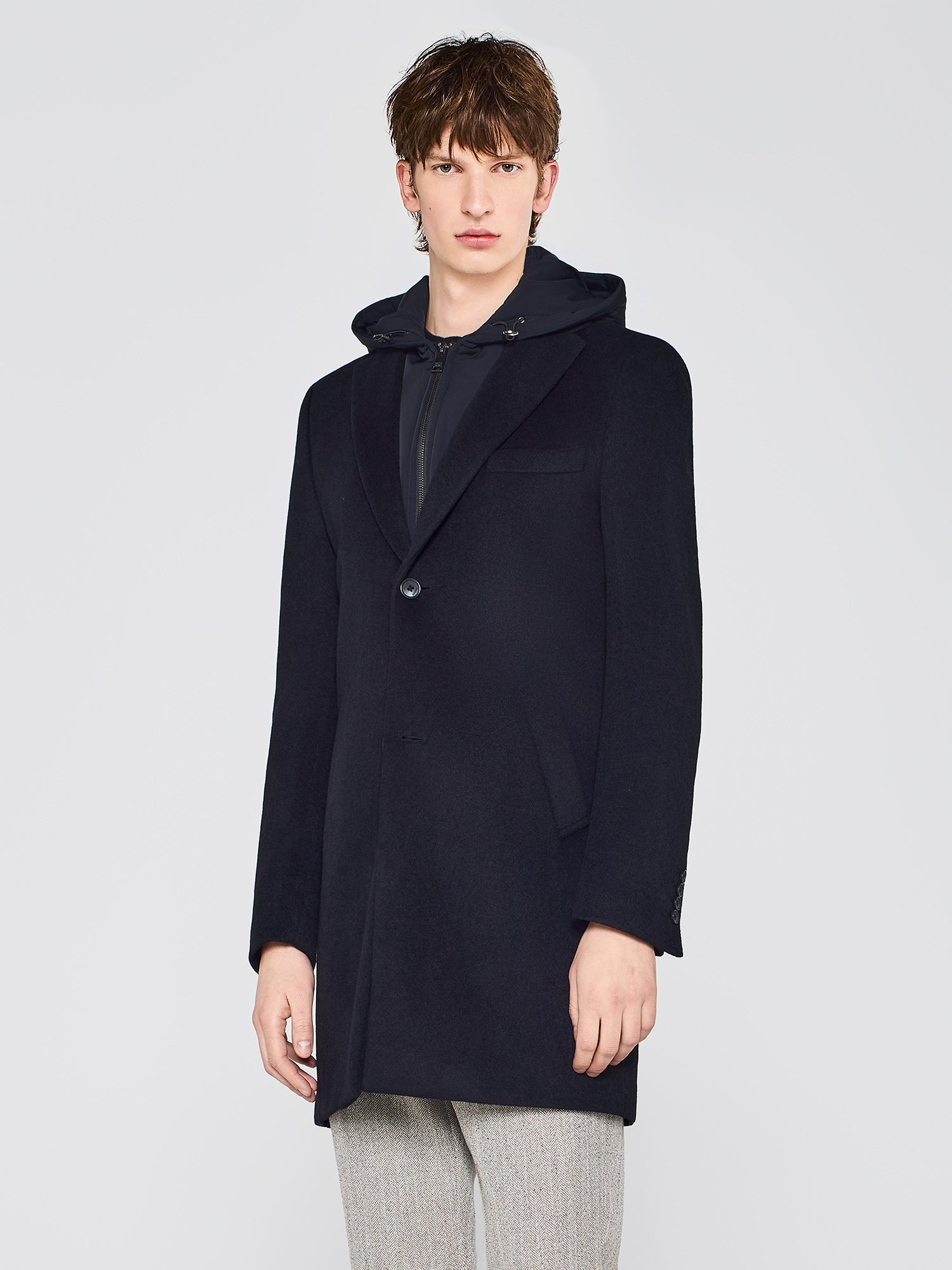 WOOL COAT WITH BIB