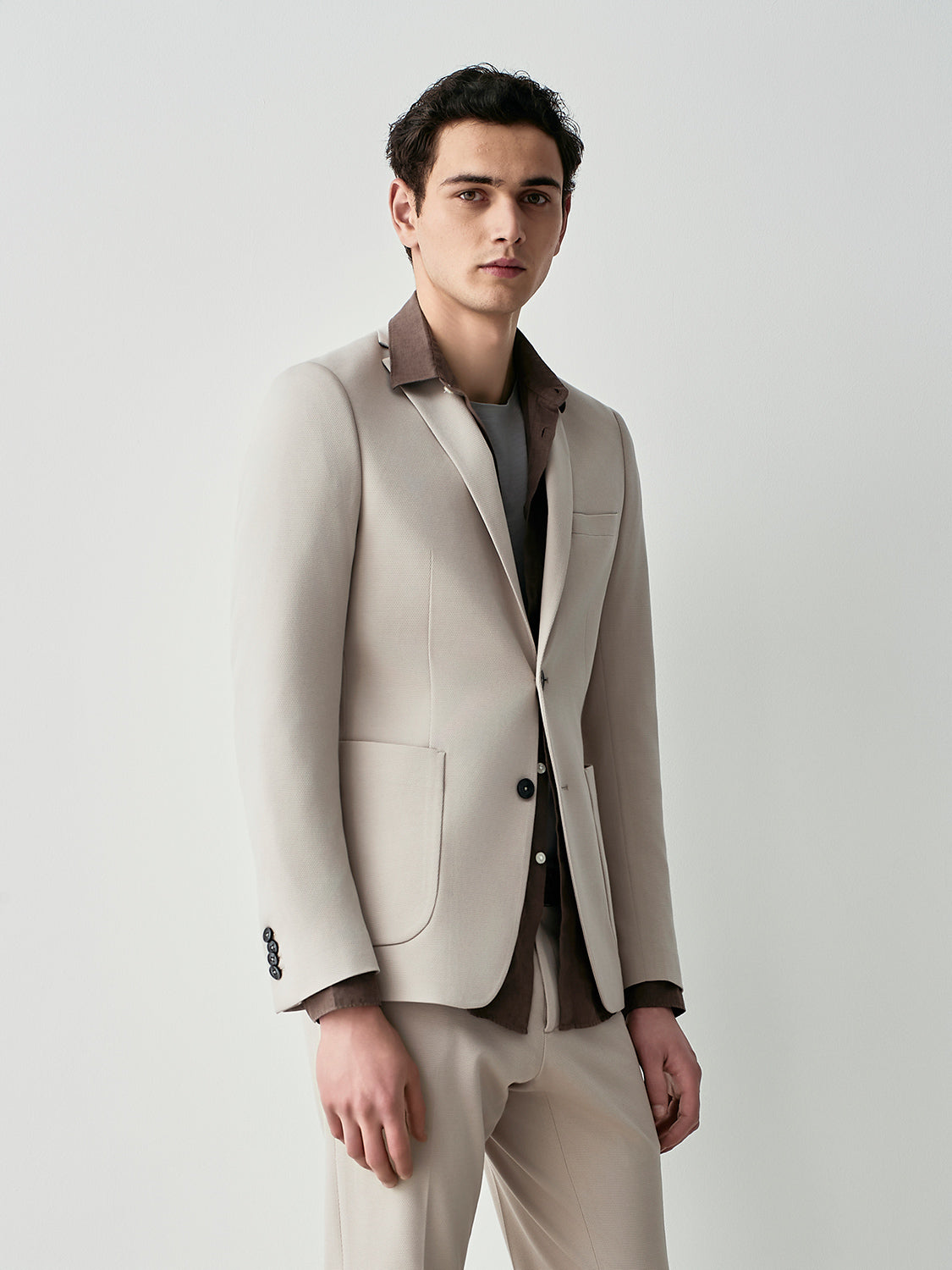 Tailored piquet blazer