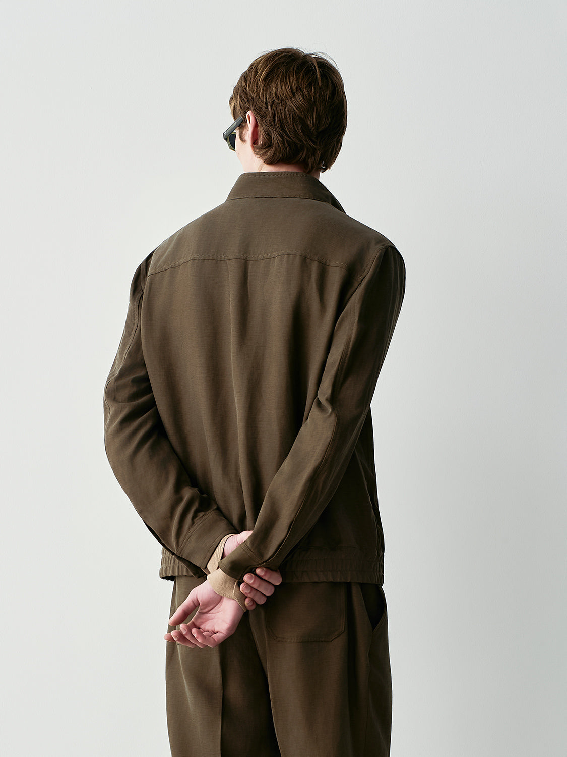 SHIRT COLLAR JACKET IN LINEN BLEND
