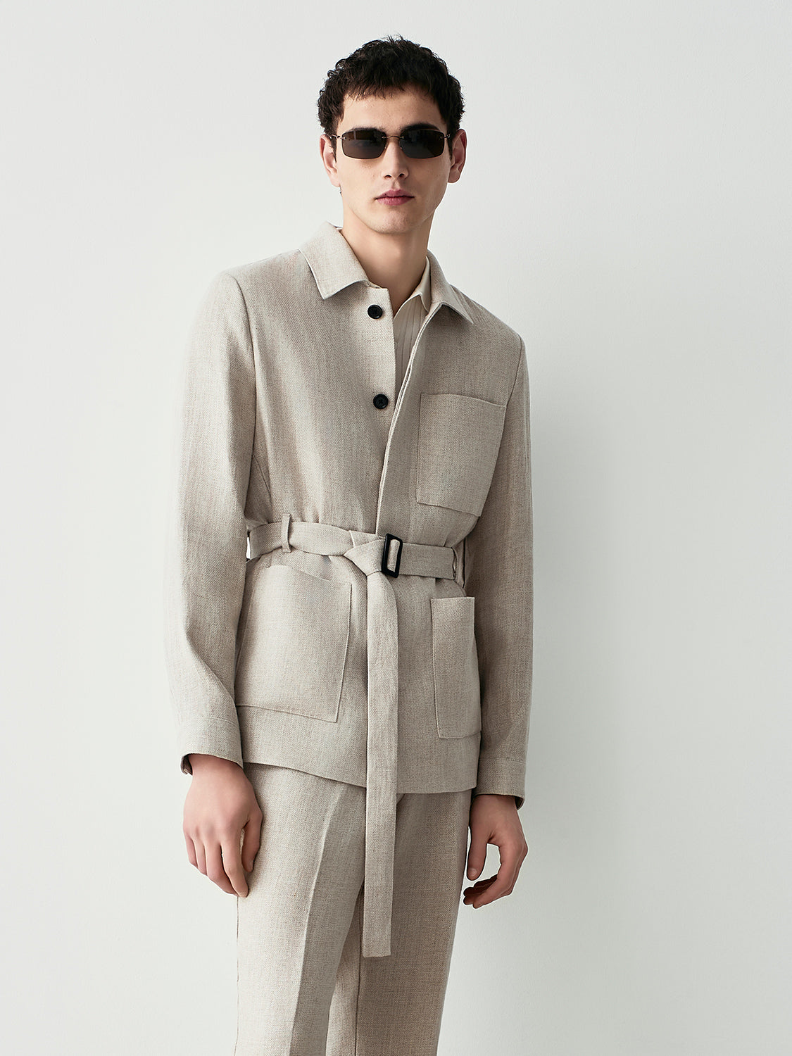 Safari jacket in raw linen