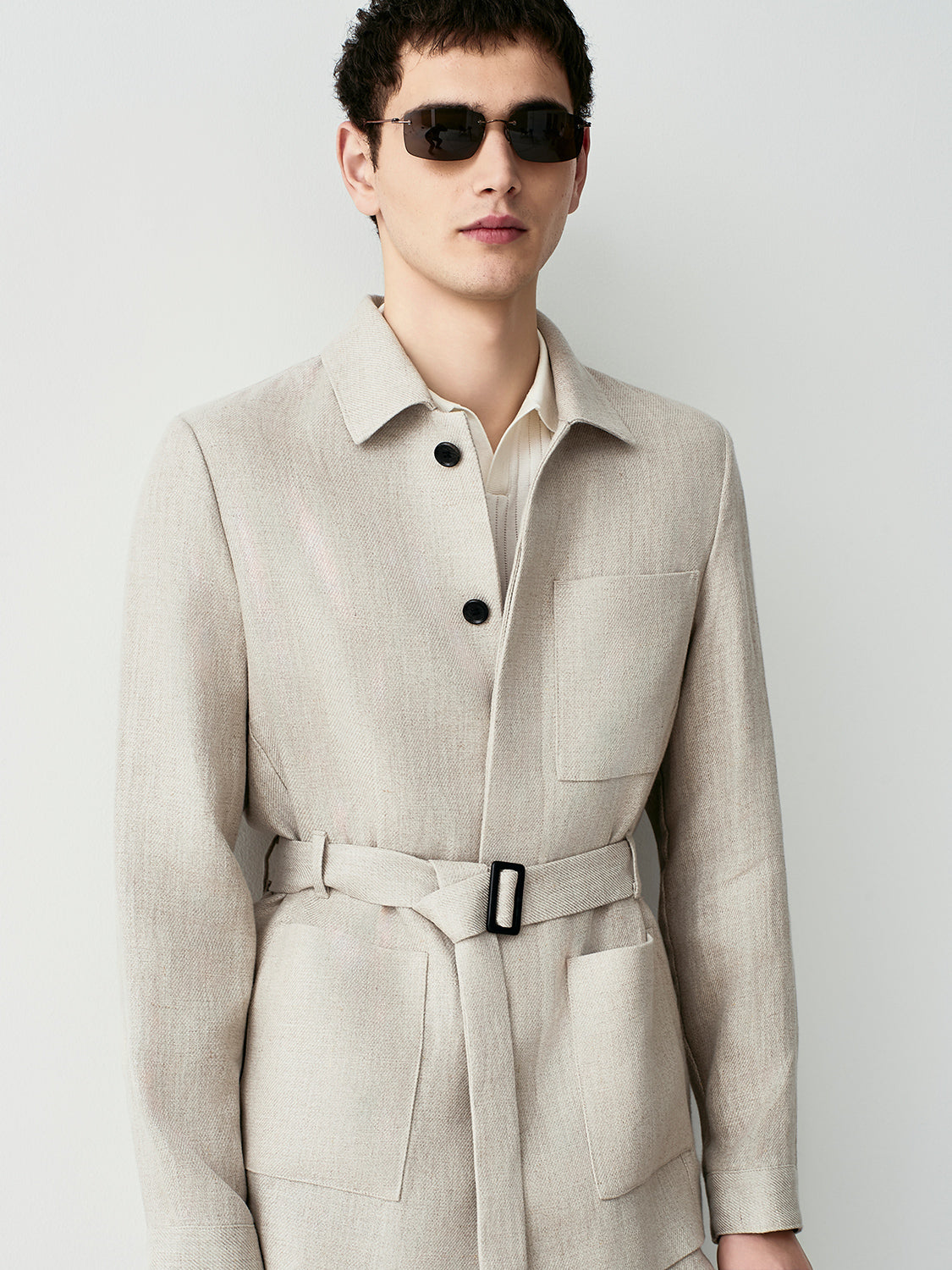 Safari jacket in raw linen