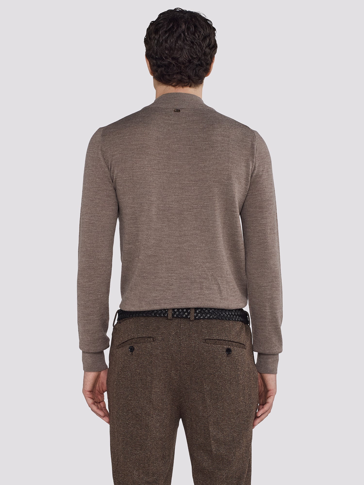 MOCK COLLAR KNIT IN 100% MERINO