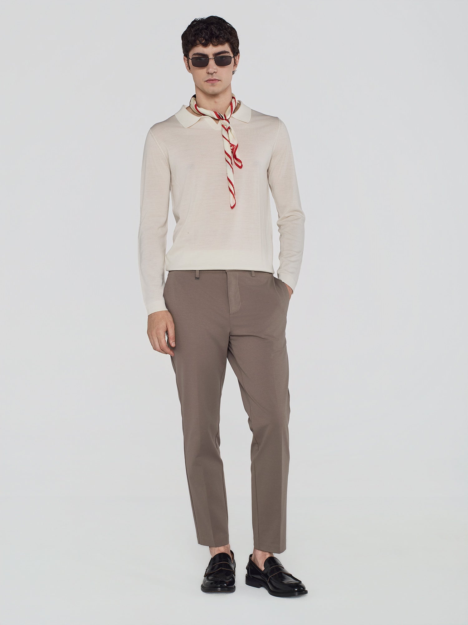 POLO KNIT IN MERINO WOOL AND SILK