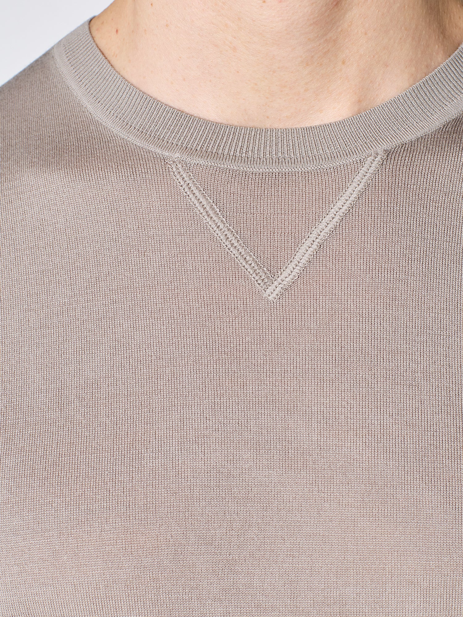 WOOL SHORT SLEEVE CREWNECK SWEATER