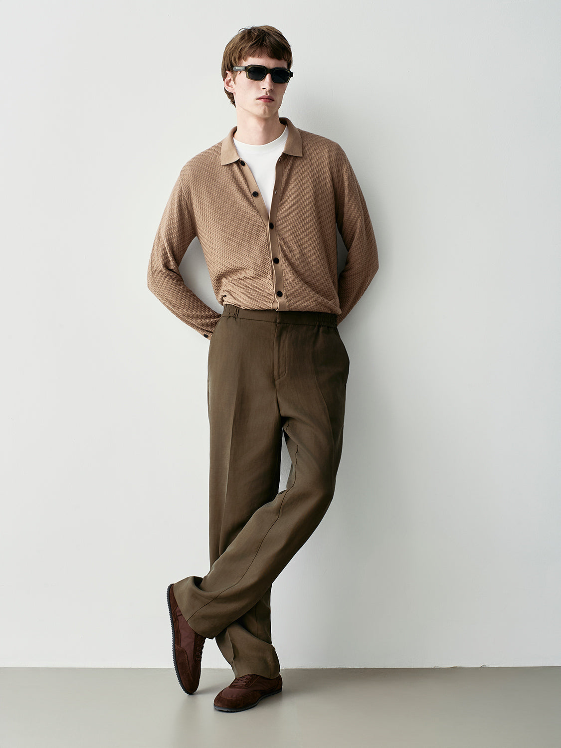 TEXTURED SILK BLEND CARDIGAN