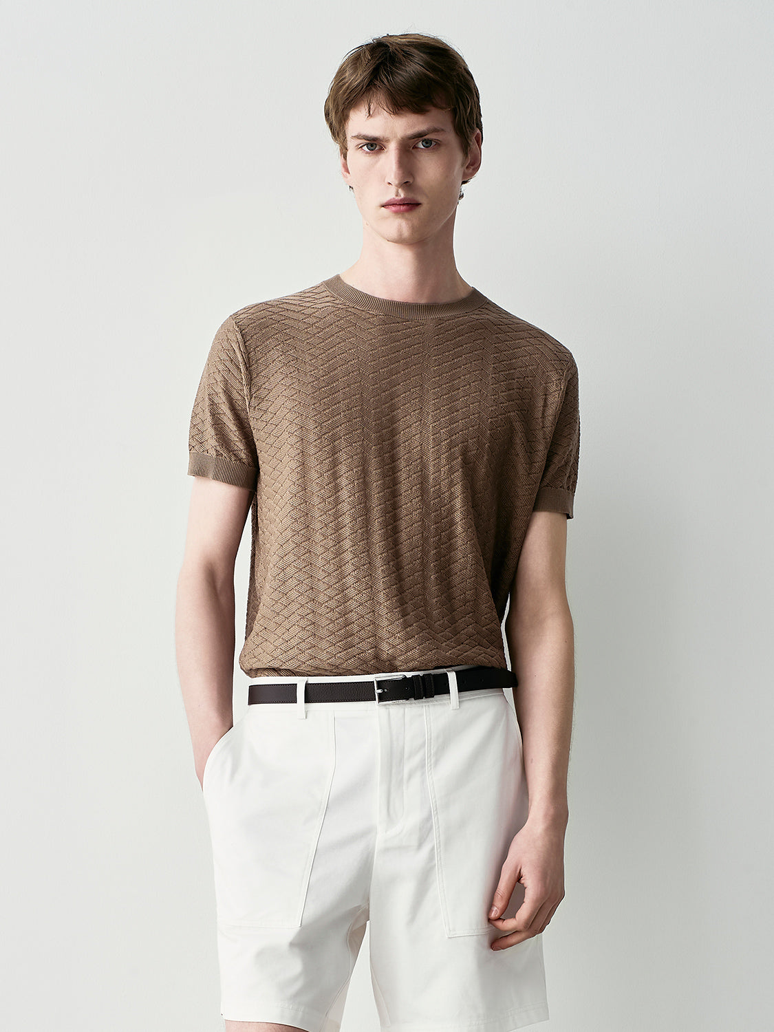 TEXTURED COTTON T-SHIRT