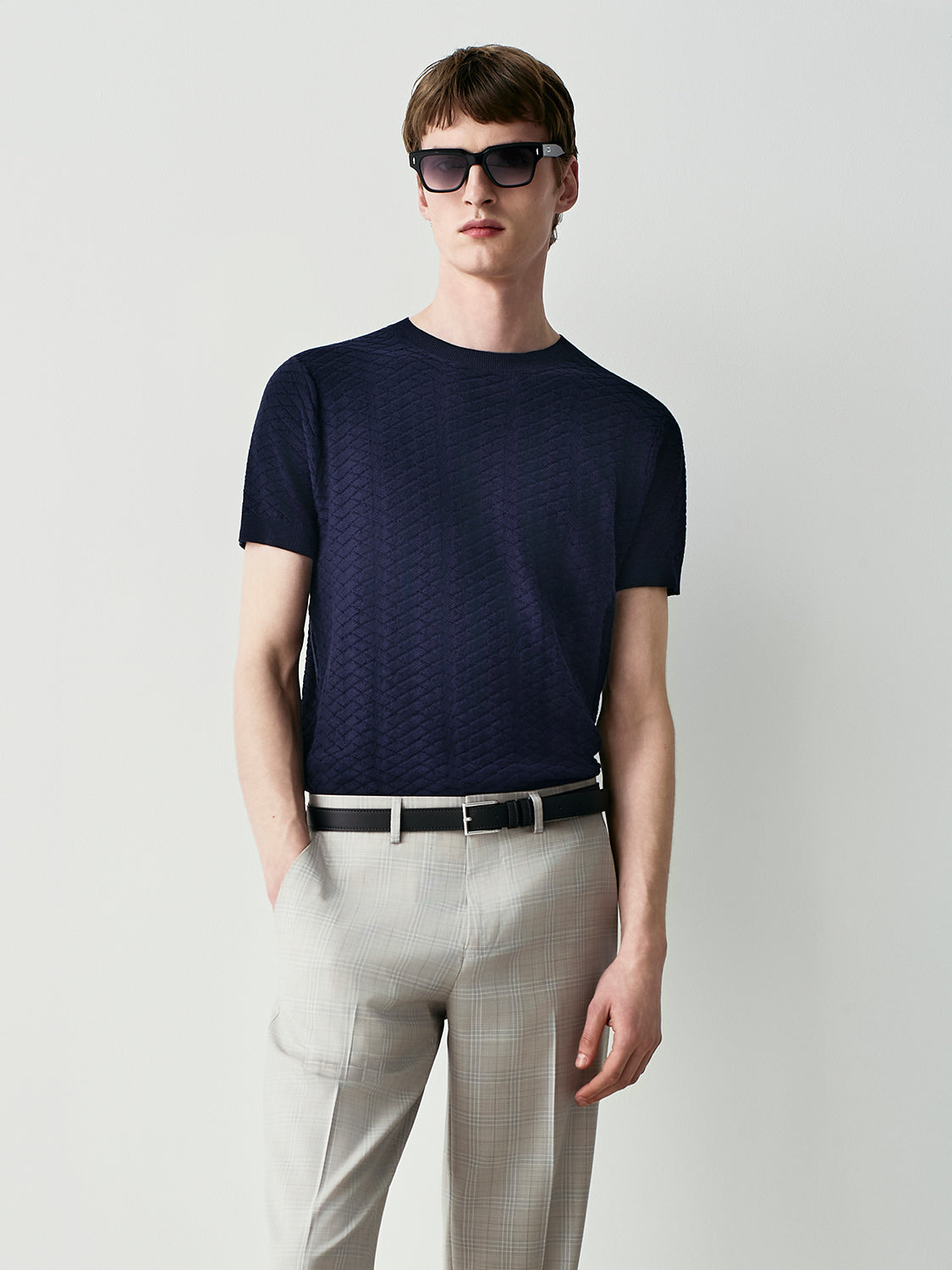 TEXTURED COTTON T-SHIRT