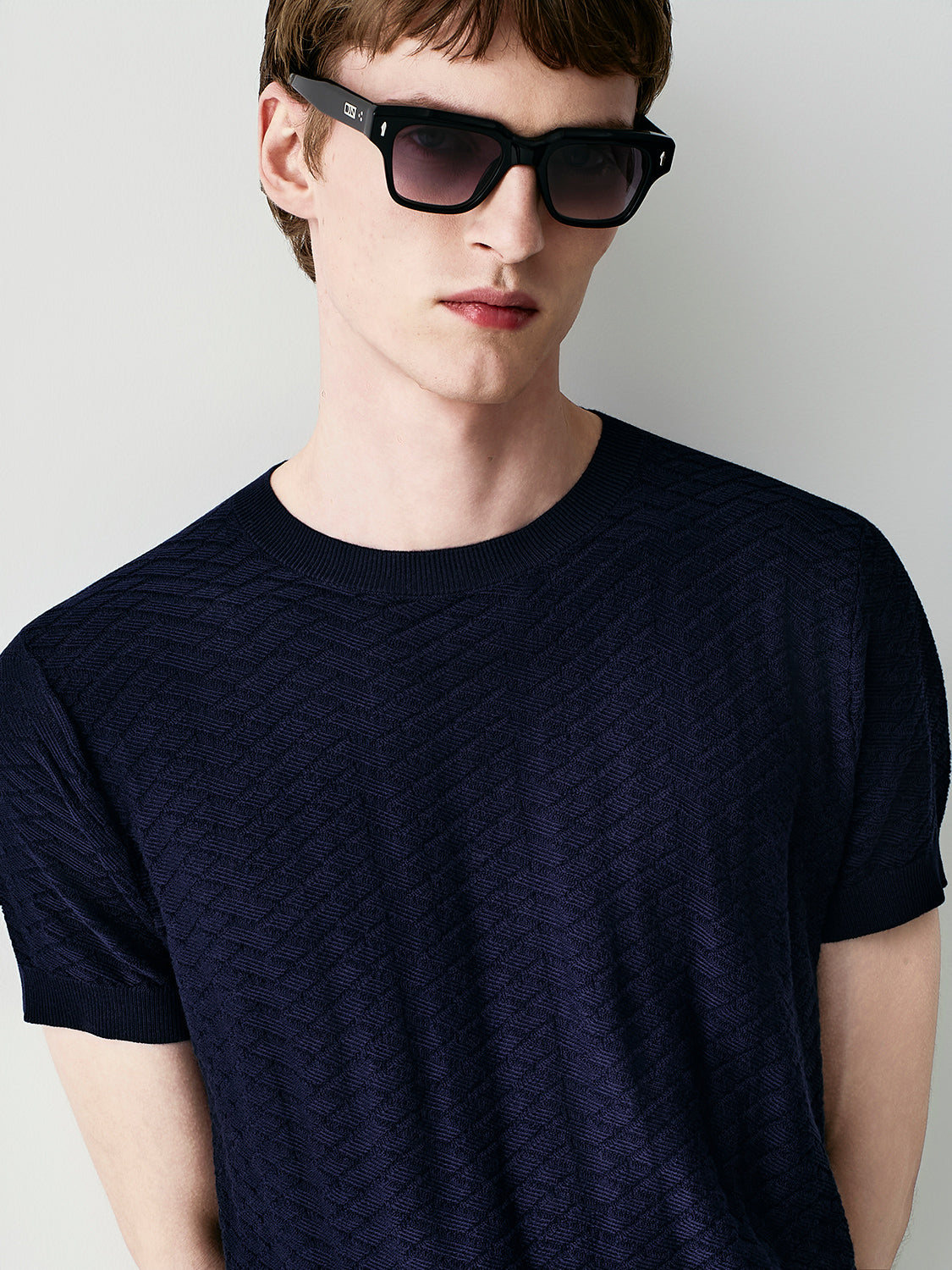 Textured cotton t-shirt