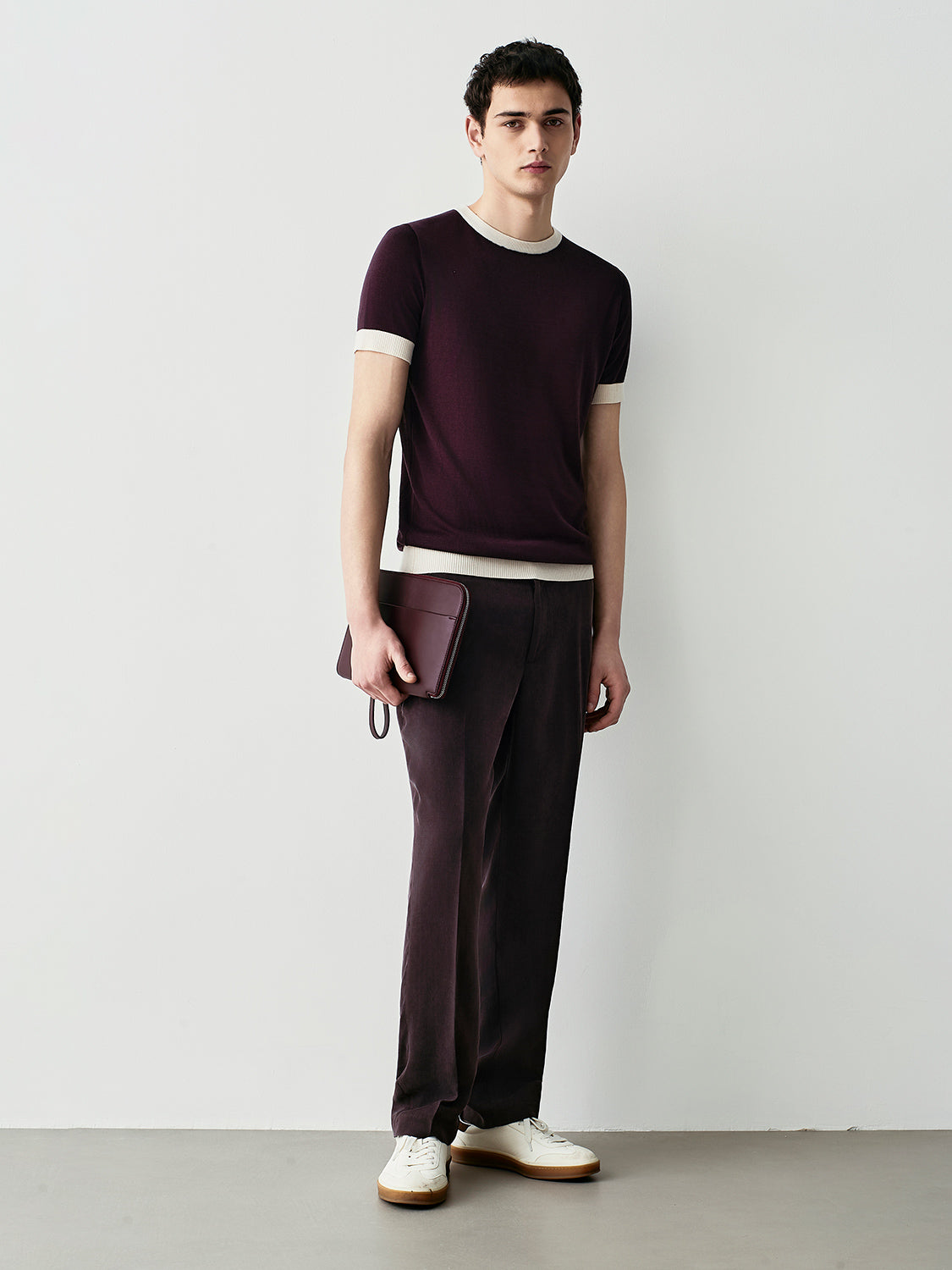 KNIT T-SHIRT WITH CONTRASTS