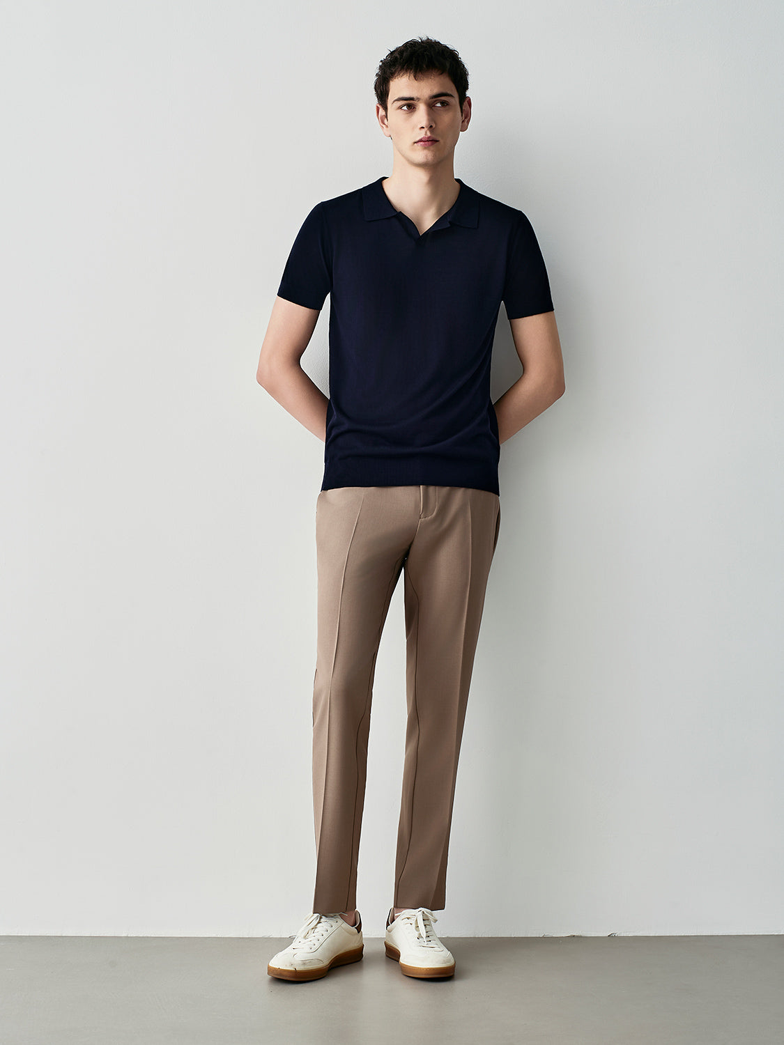 SILK BLEND KNIT POLO