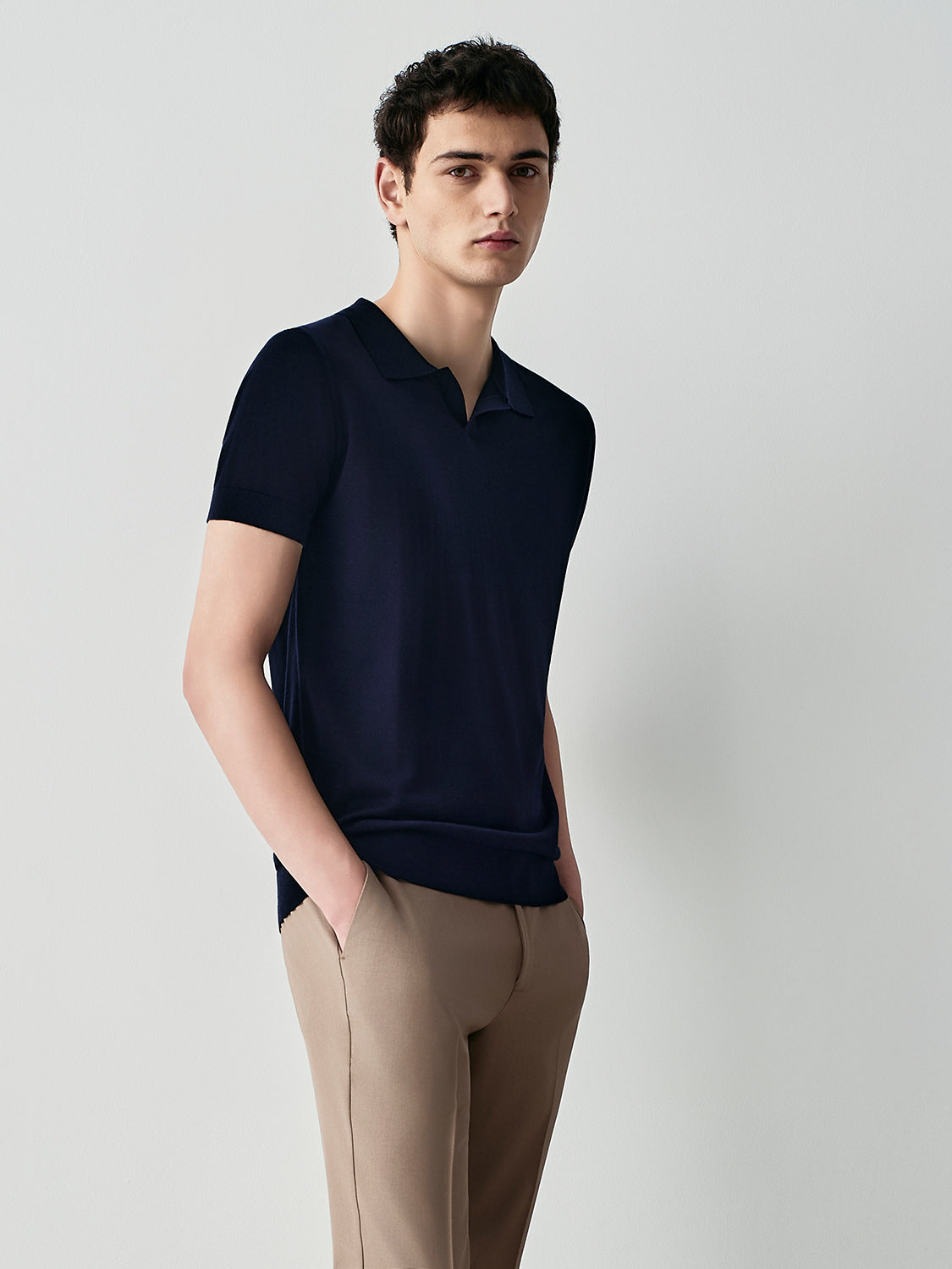 SILK BLEND KNIT POLO