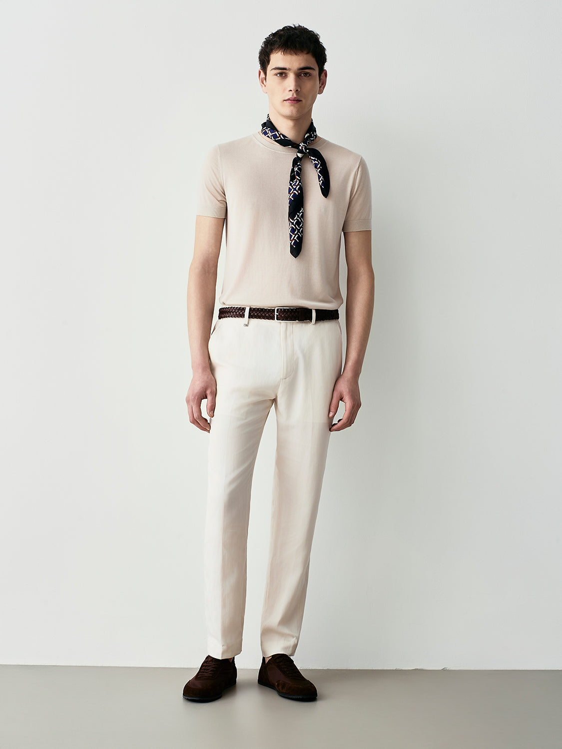 SILK BLEND KNIT T-SHIRT