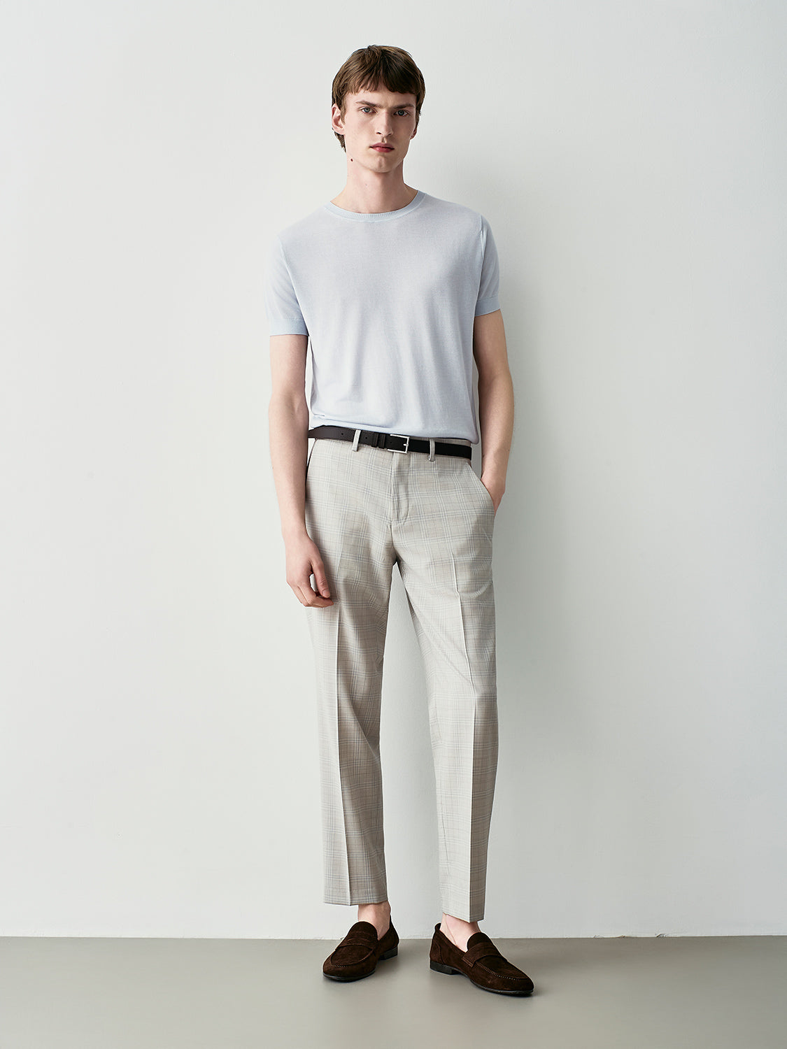 SILK BLEND KNIT T-SHIRT