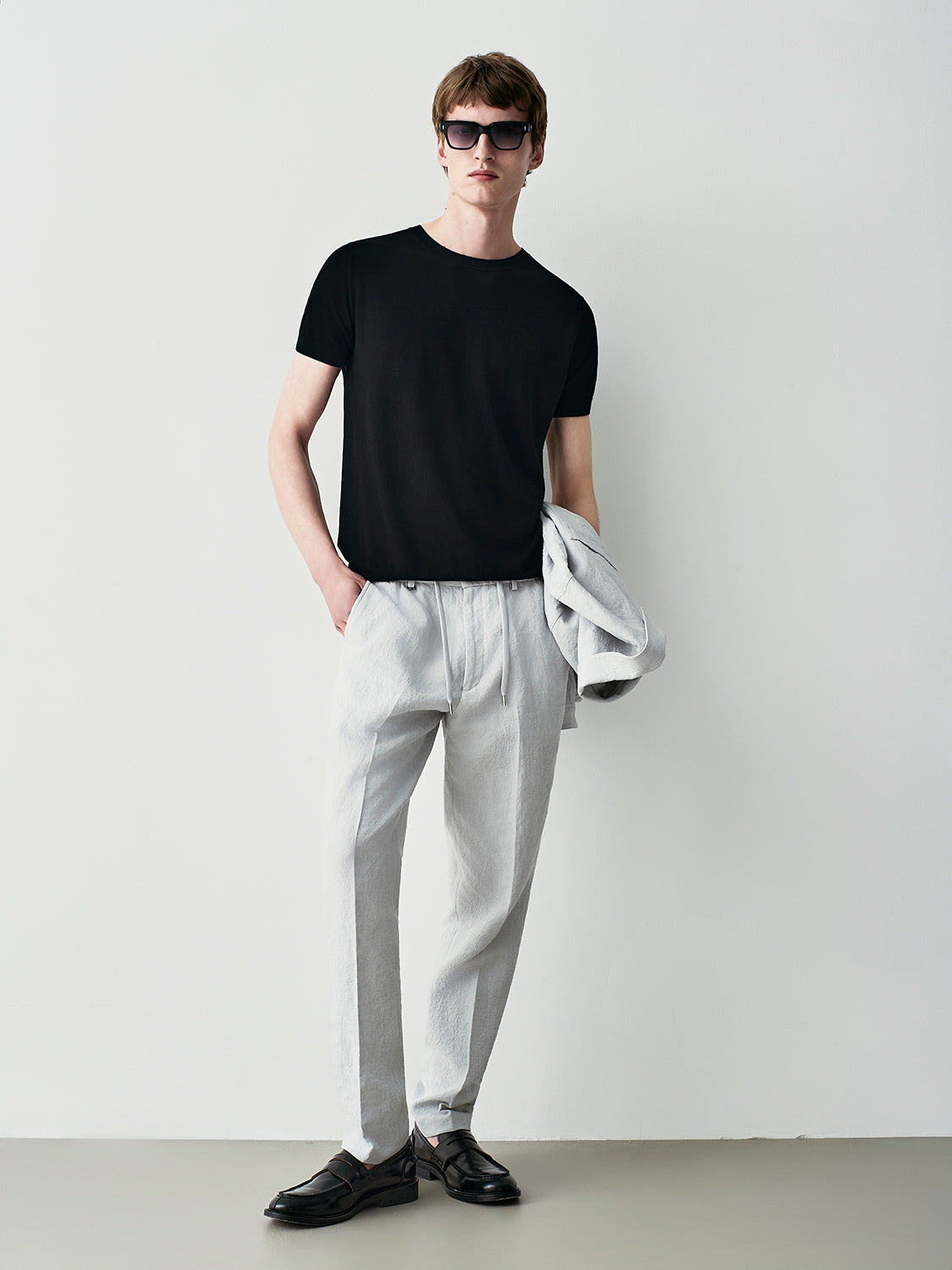 SILK BLEND KNIT T-SHIRT