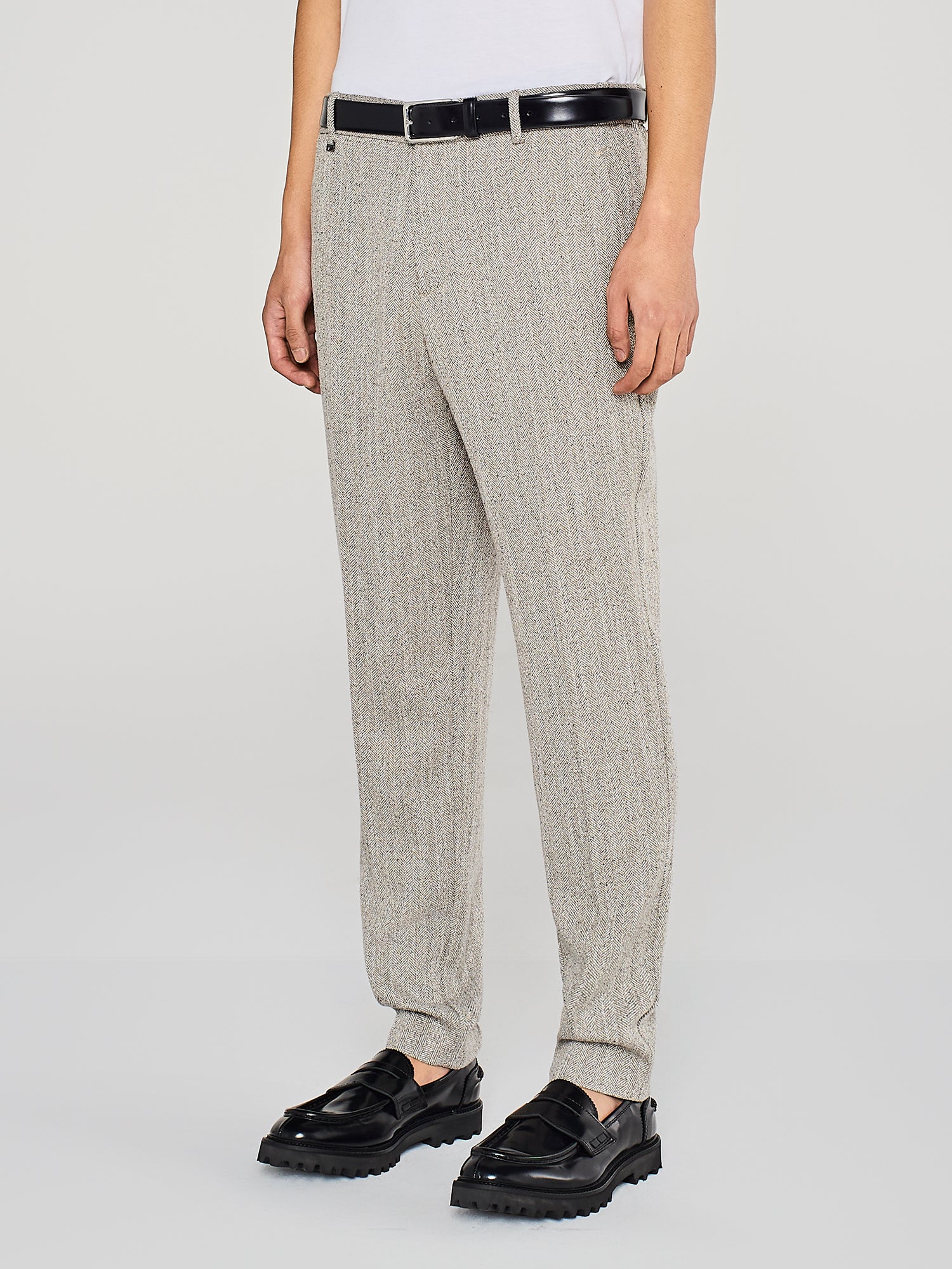 PANTALONE IN TESSUTO SPINATO