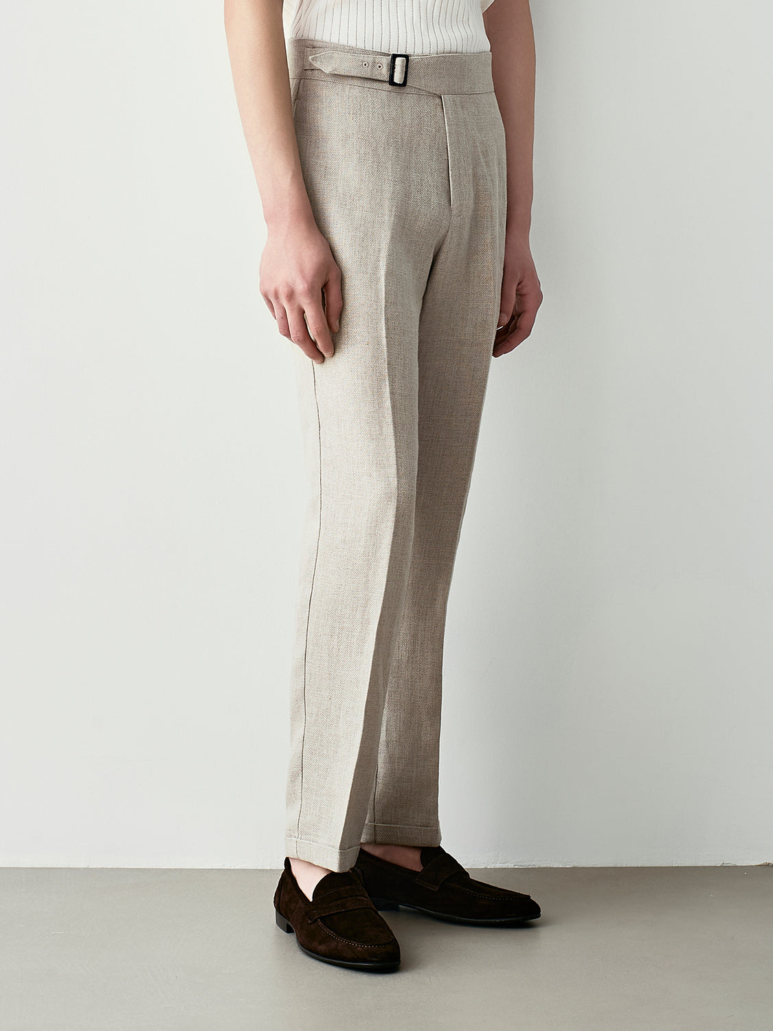 TAILORED RAW LINEN TROUSERS