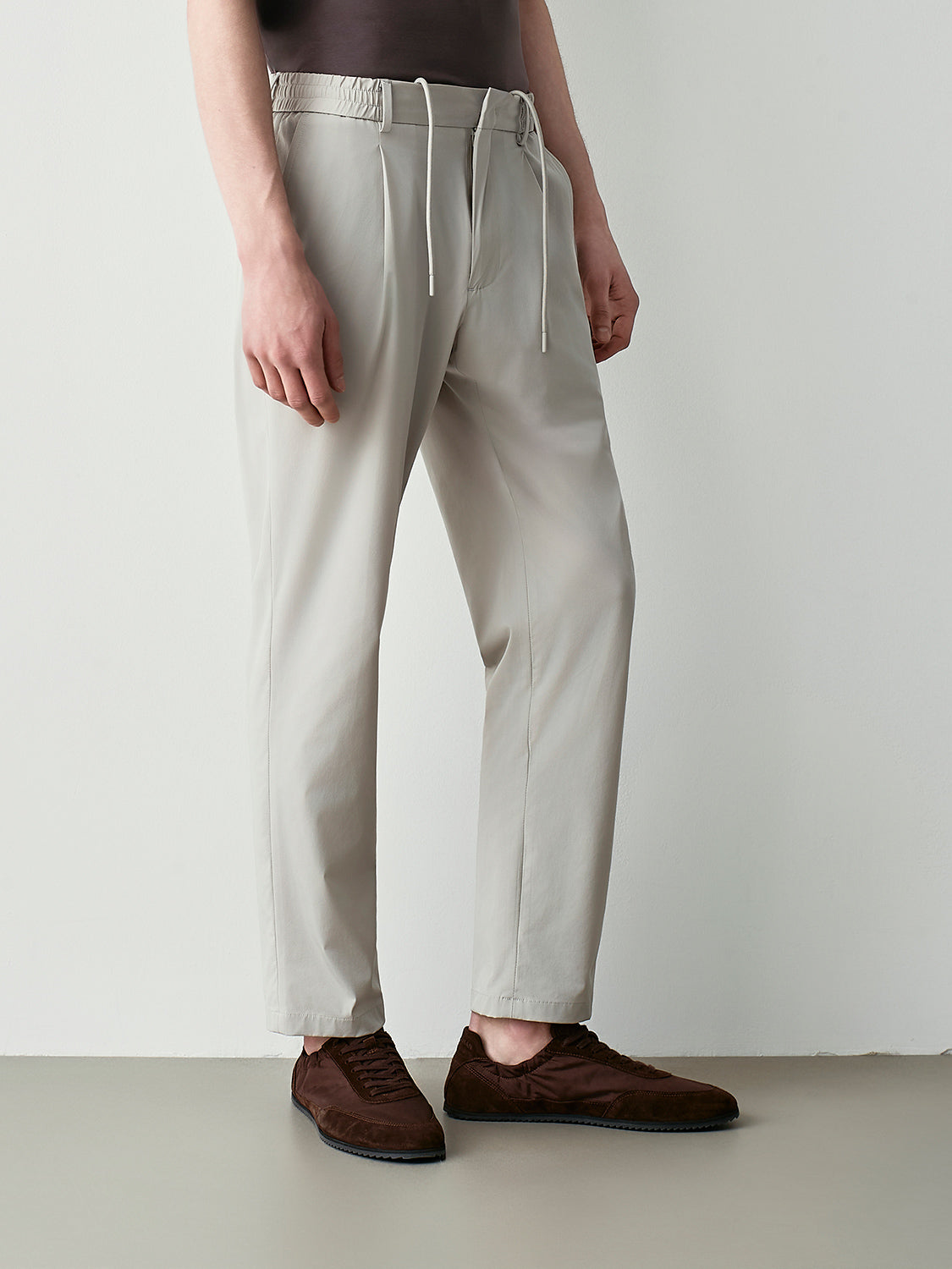 NYLON TROUSERS WITH BACK ELASTIC WAIST
