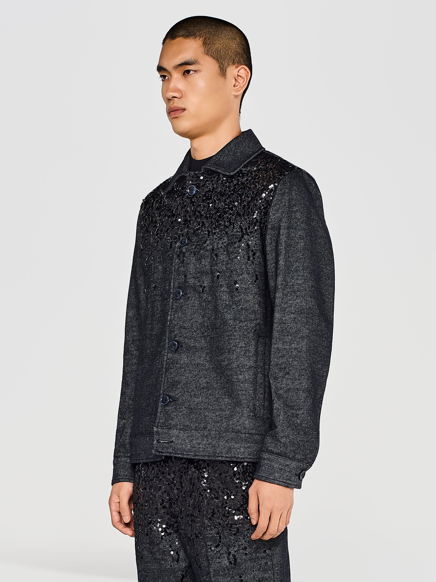 DENIM JACKET WITH SEQUINS