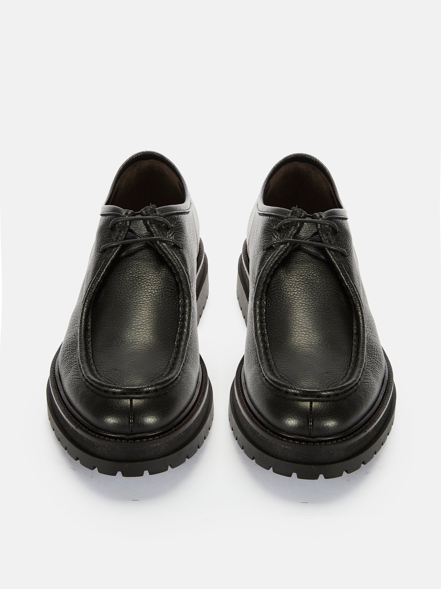PEBBLED LEATHER LACE-UP LOAFER