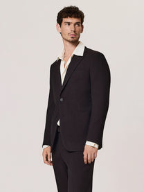 Giacca da uomo in misto lana con dettaglio pleated sulla parte frontale, David Naman