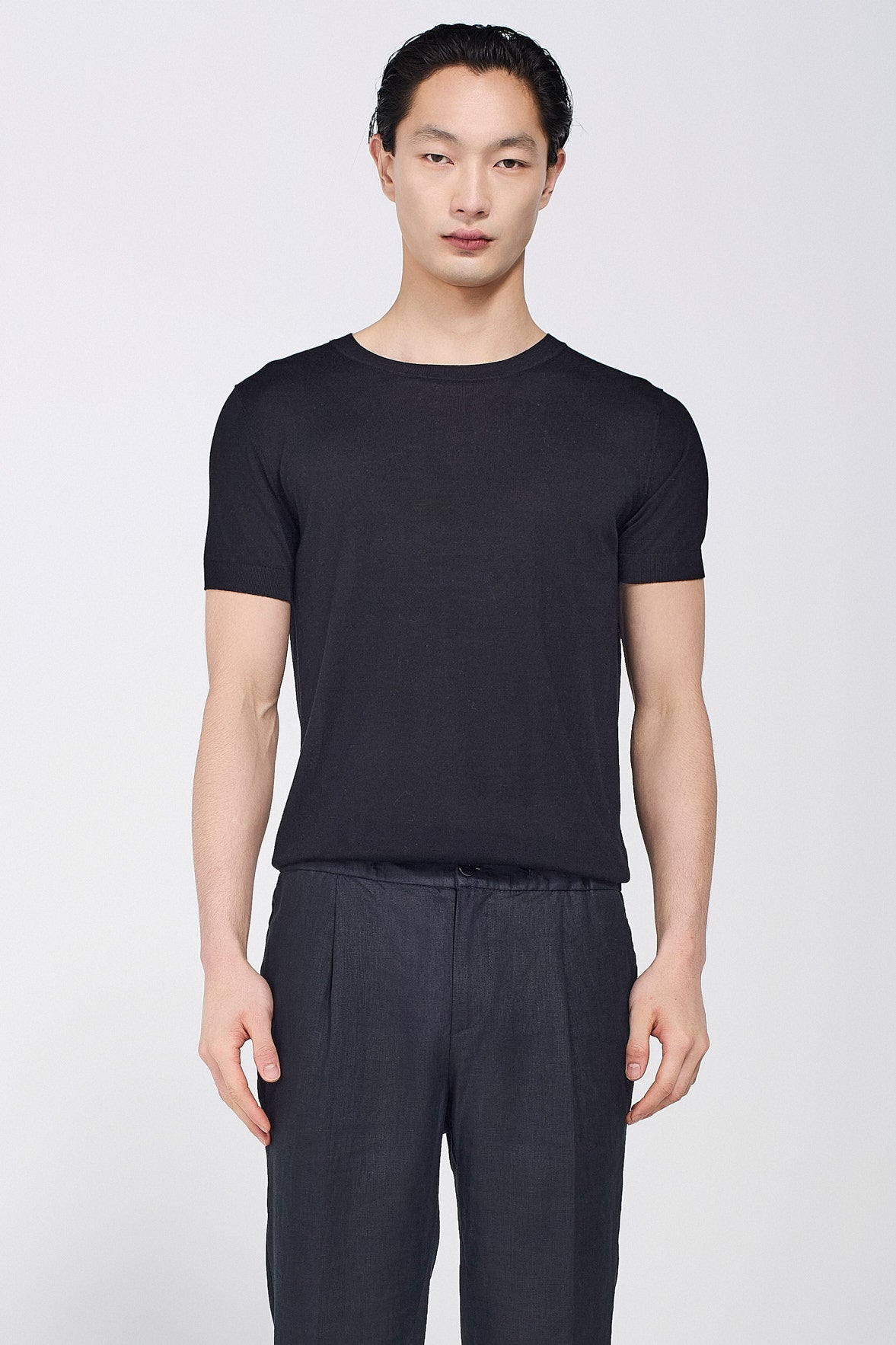 SILK BLEND ROUND NECK T-SHIRT