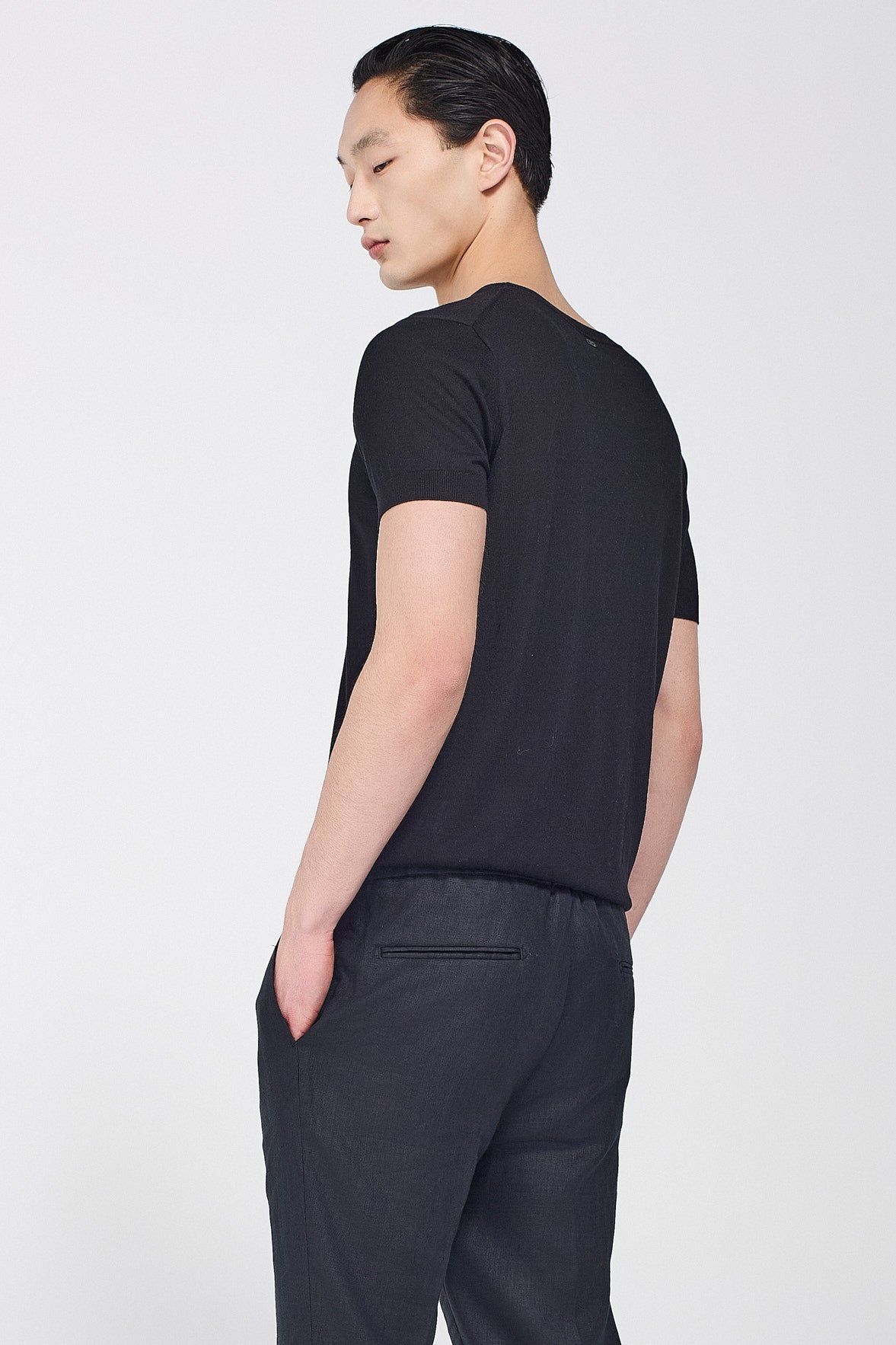 SILK BLEND ROUND NECK T-SHIRT