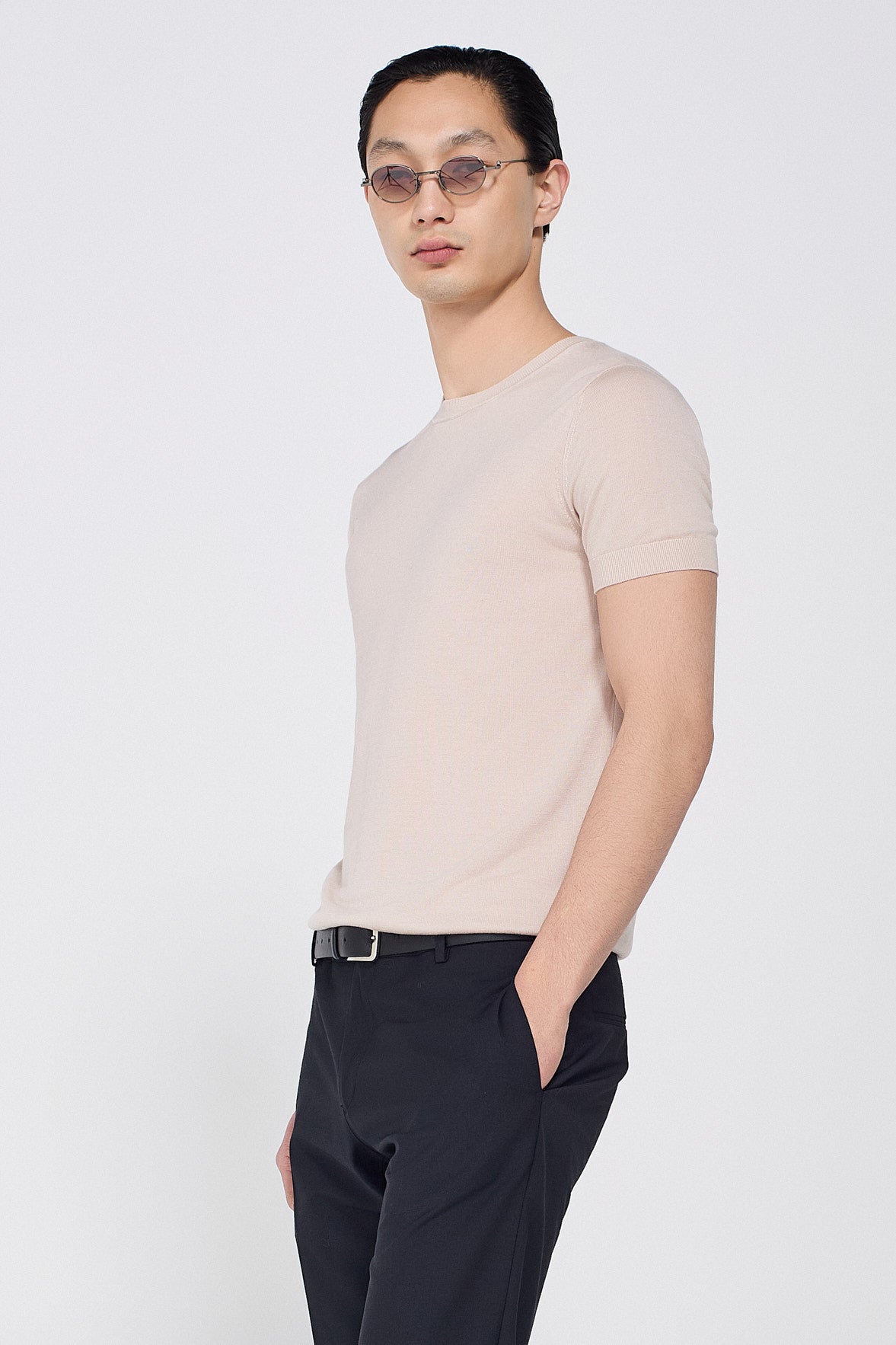 SILK BLEND ROUND NECK T-SHIRT