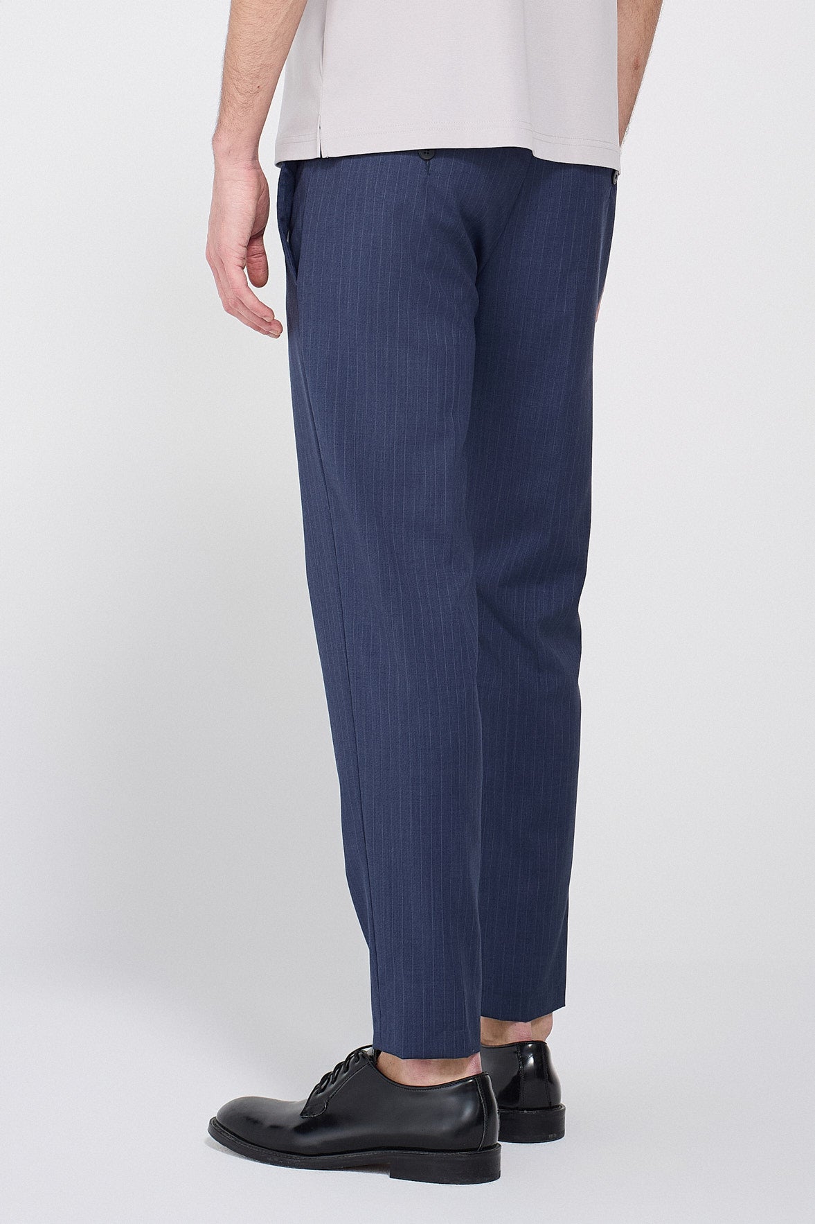 PINSTRIPED BLUE SUIT PANTS