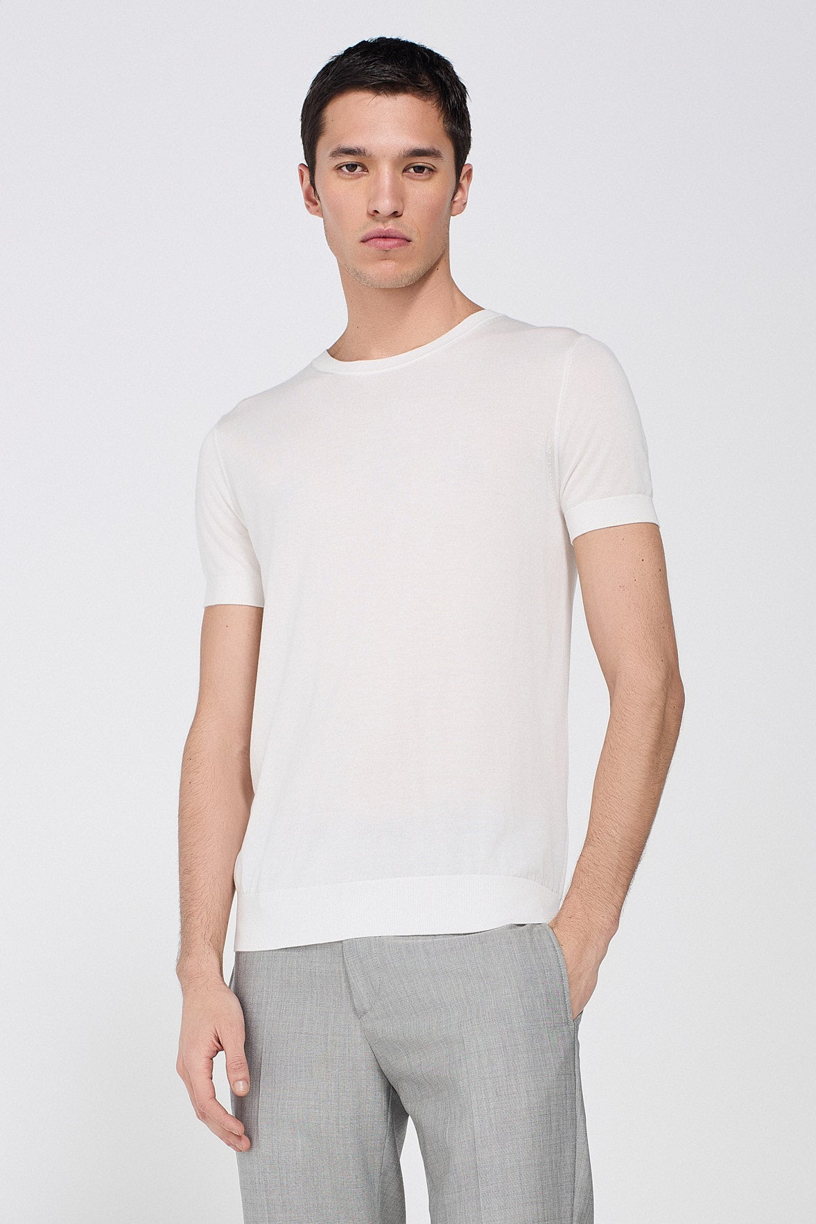 SILK BLEND ROUND NECK T-SHIRT