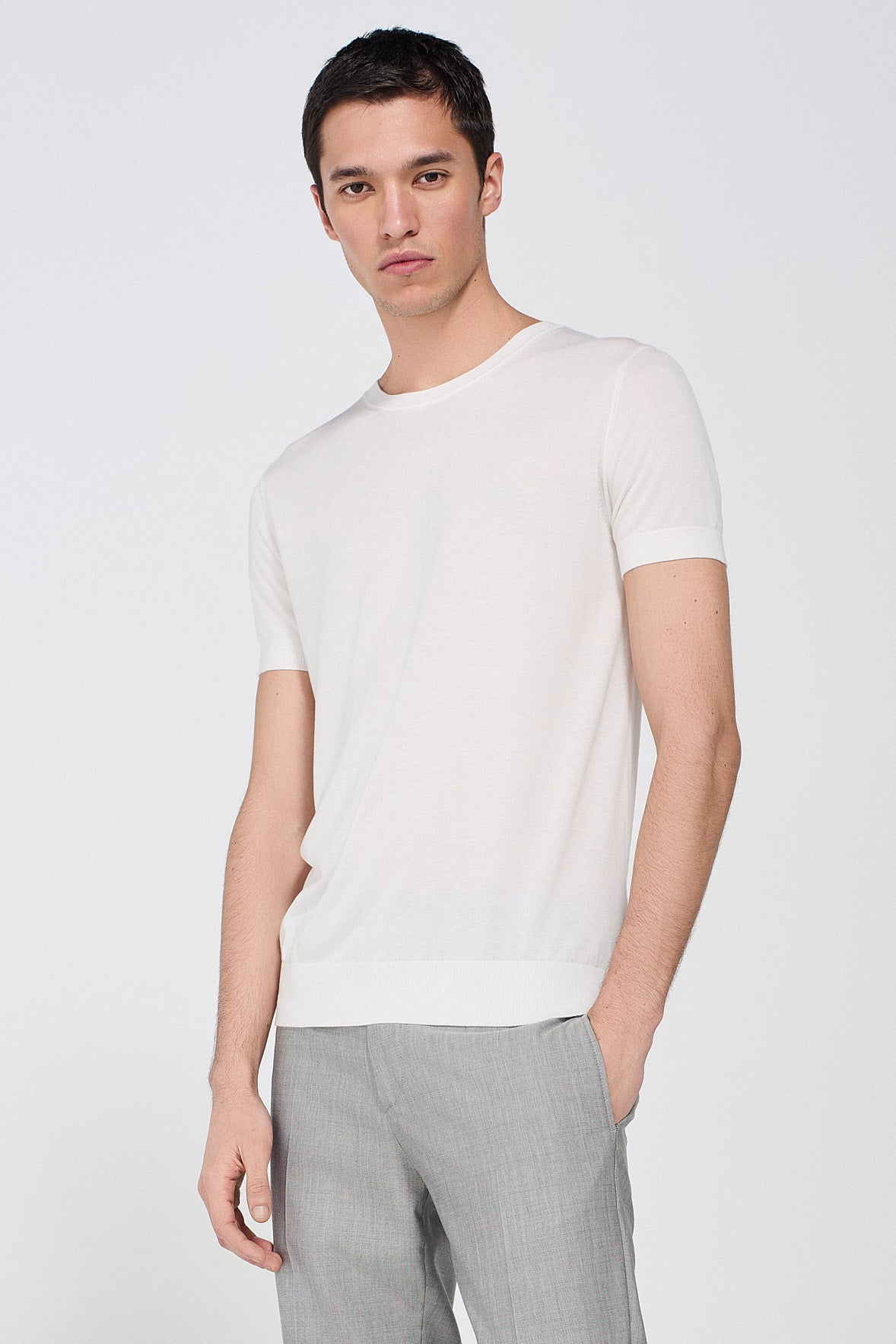 SILK BLEND ROUND NECK T-SHIRT