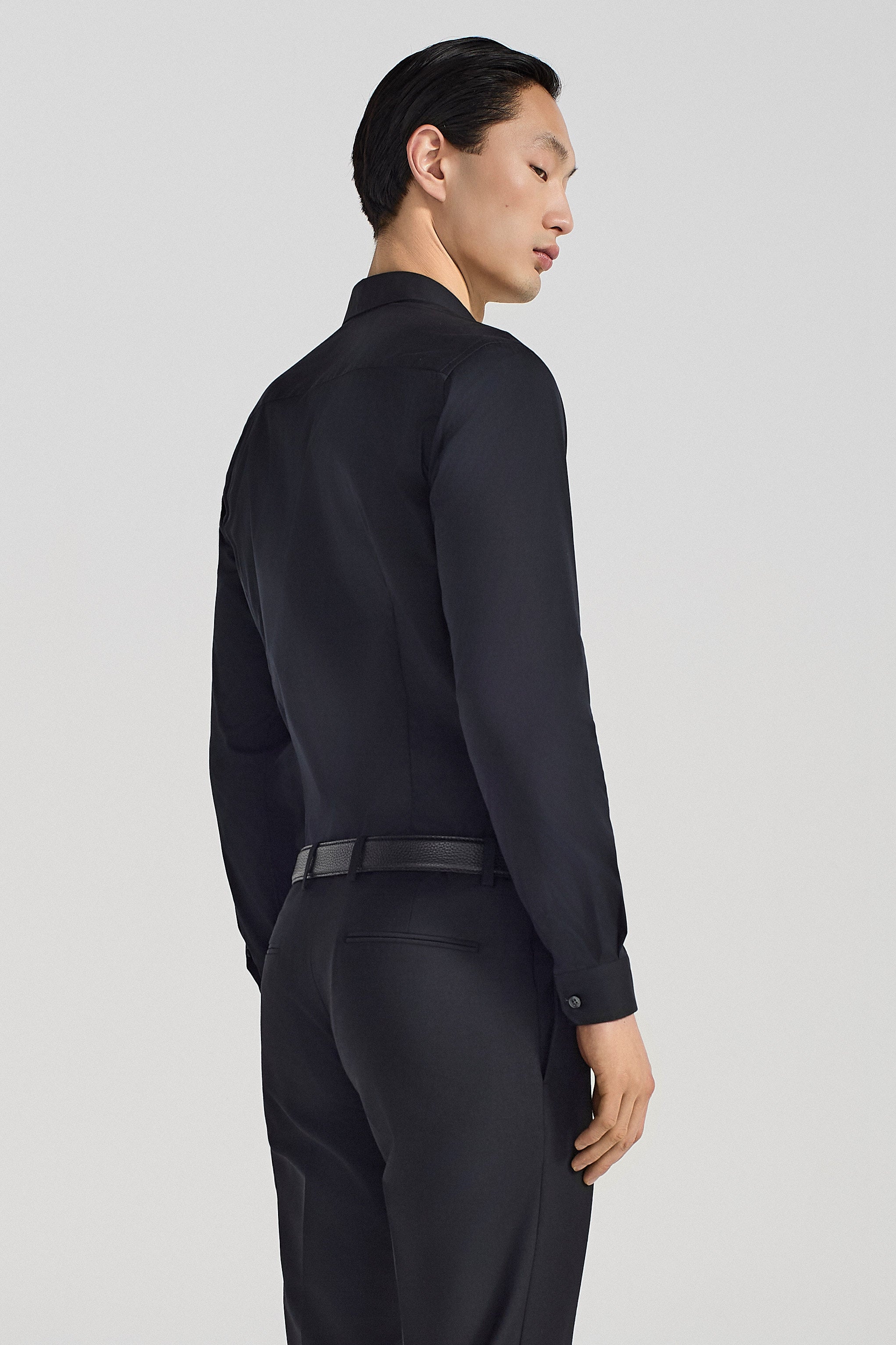 BASIC COTTON SHIRT - BLACK