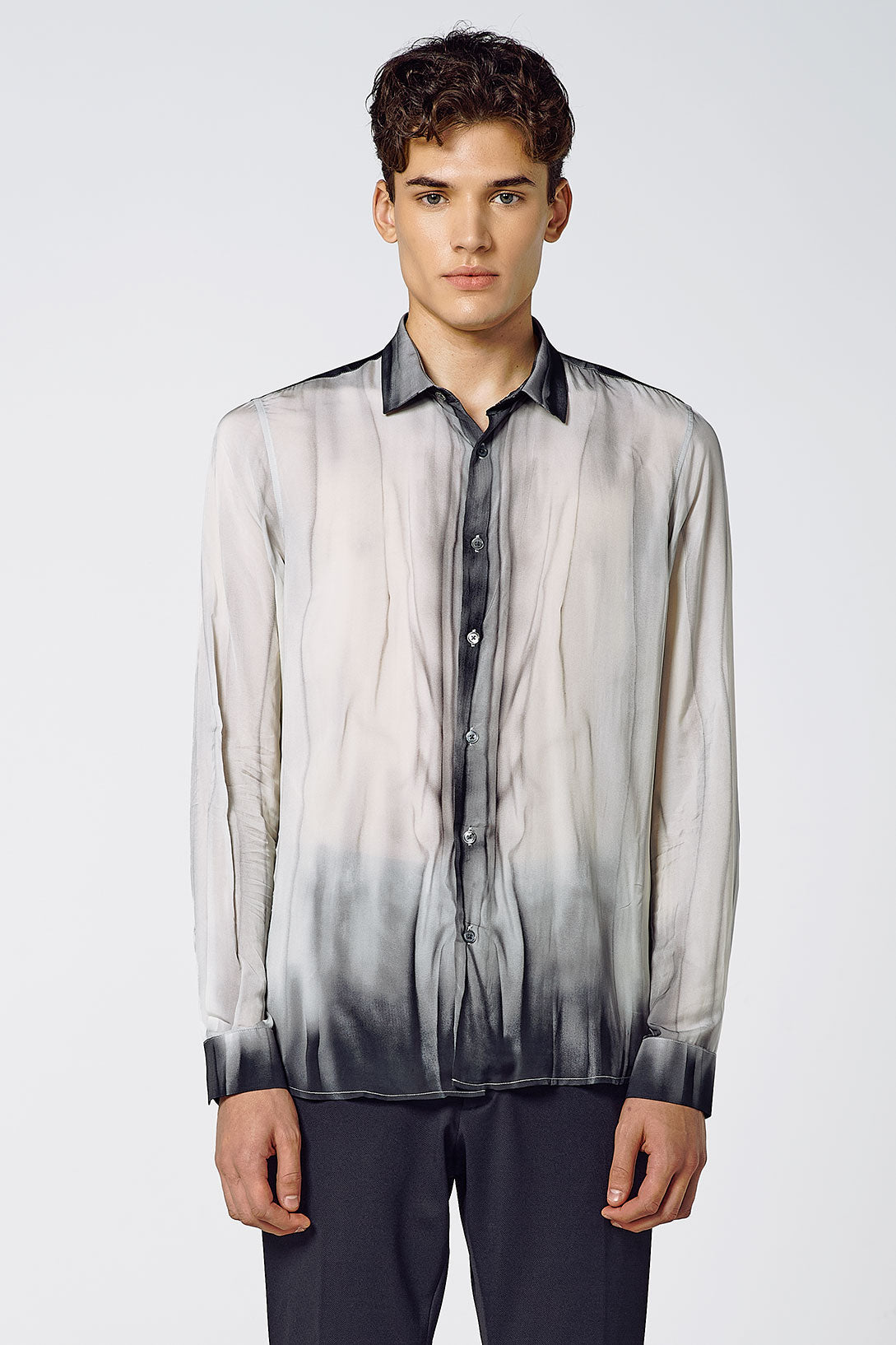 SATIN ABSTRACT PRINTED SHIRT