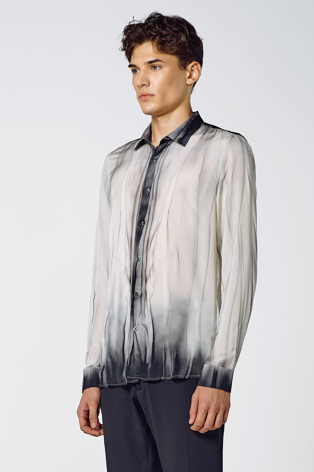 SATIN ABSTRACT PRINTED SHIRT