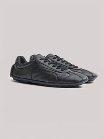 Leather low-top sneakers