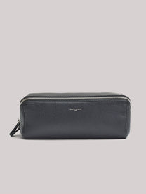 grained leather wash bag